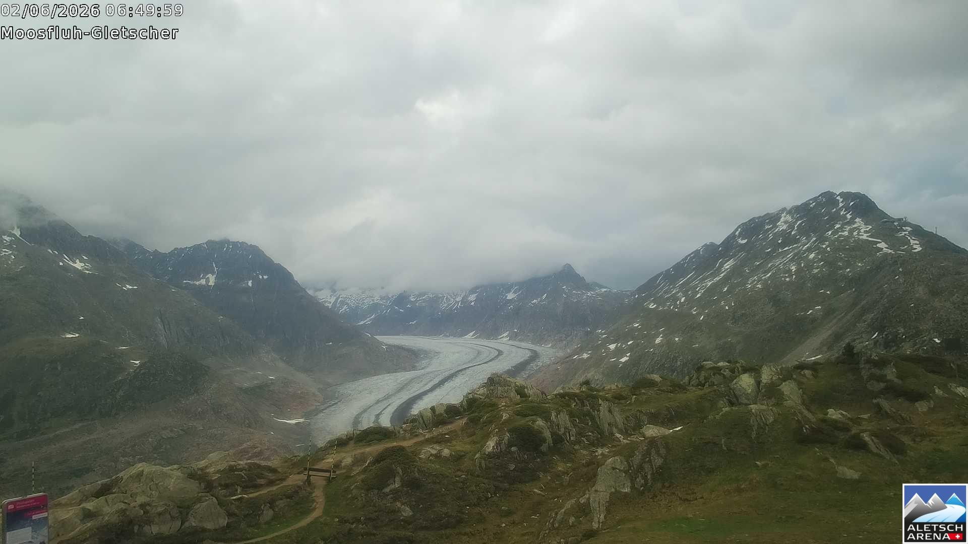 Archiv Foto Webcam Riederalp - Aletschgletscher