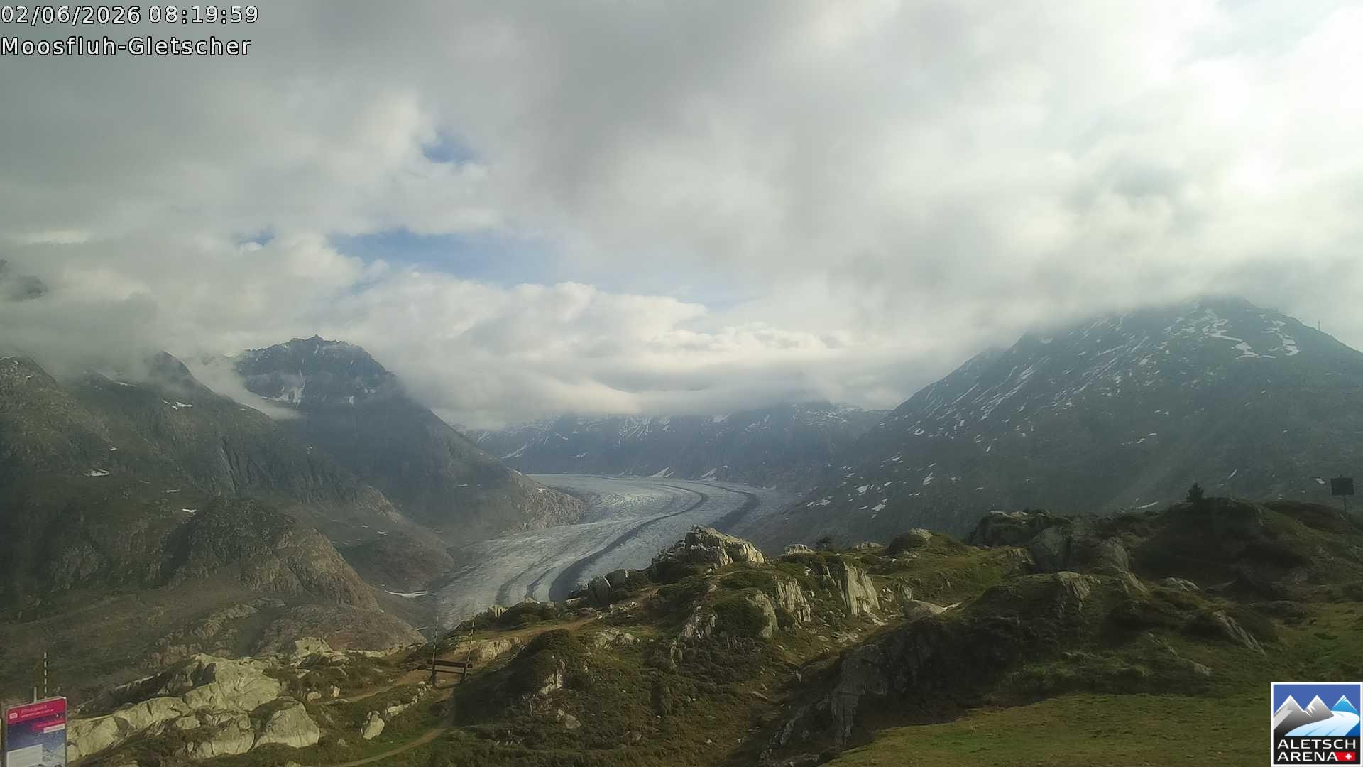 Archiv Foto Webcam Riederalp - Aletschgletscher