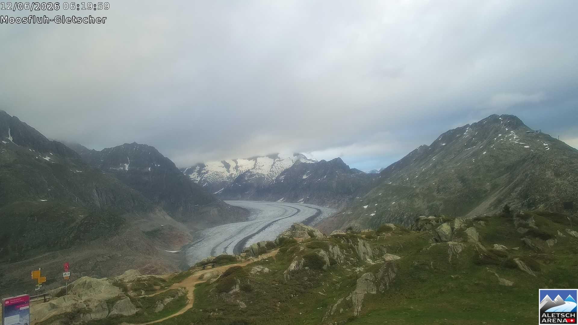 Archiv Foto Webcam Riederalp - Aletschgletscher