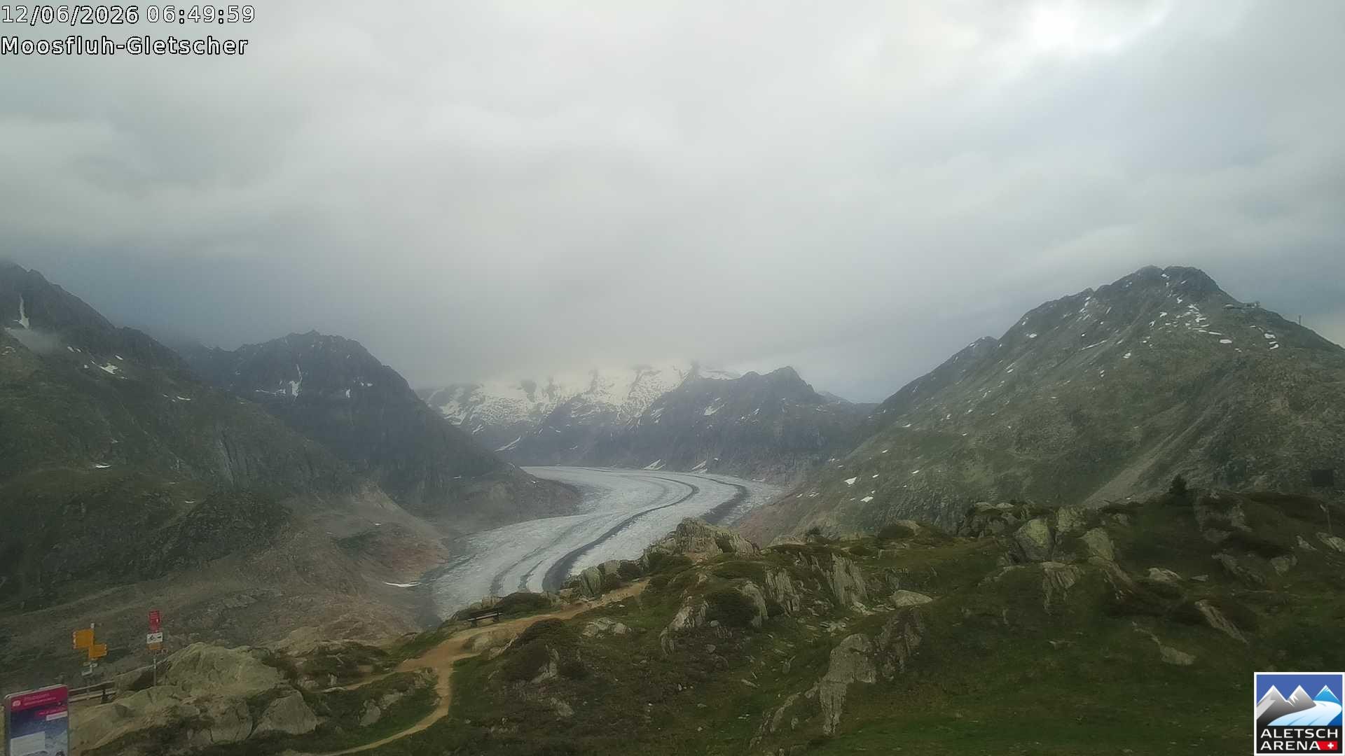 Archiv Foto Webcam Riederalp - Aletschgletscher