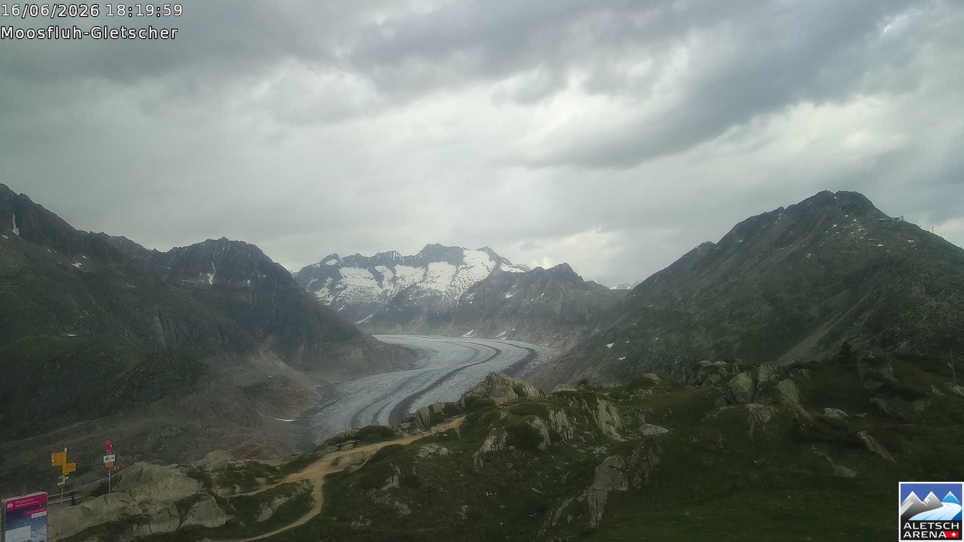 Archiv Foto Webcam Riederalp - Aletschgletscher