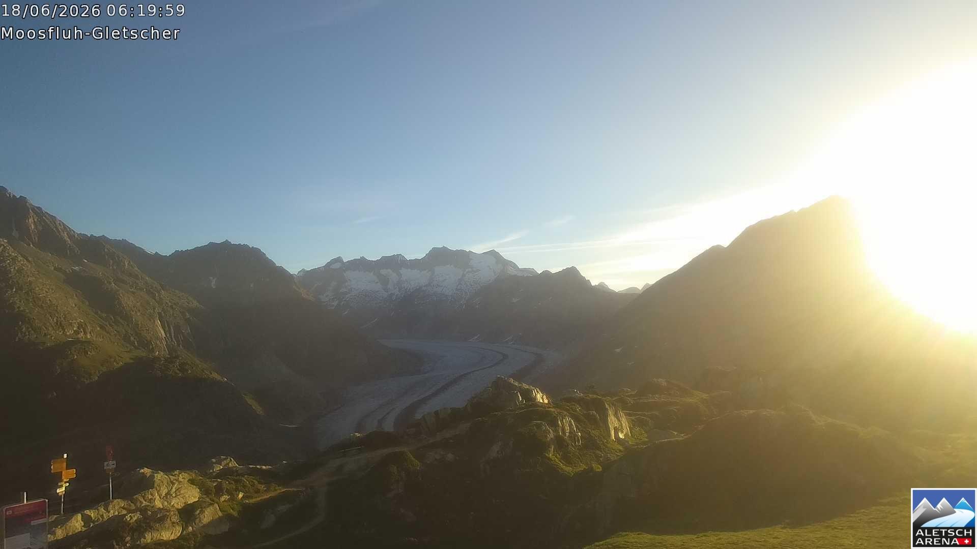 Archiv Foto Webcam Riederalp - Aletschgletscher