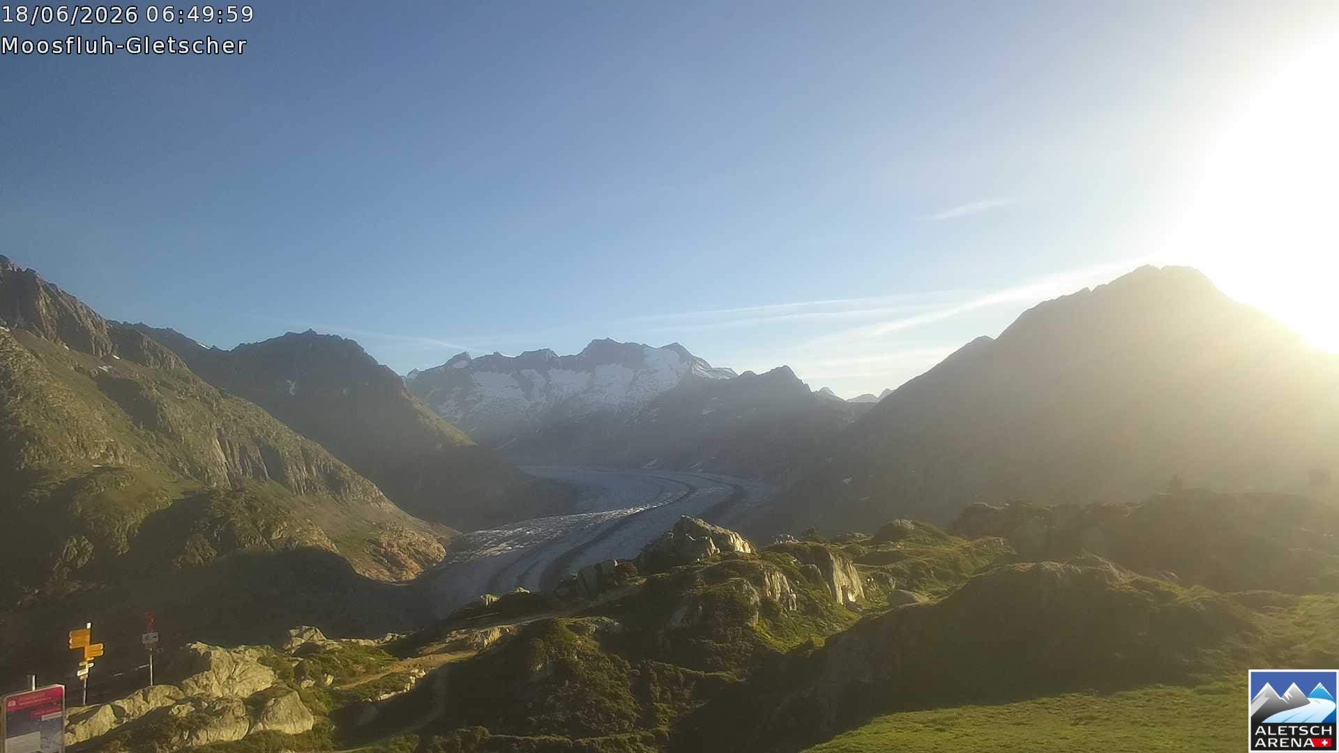 Archiv Foto Webcam Riederalp - Aletschgletscher