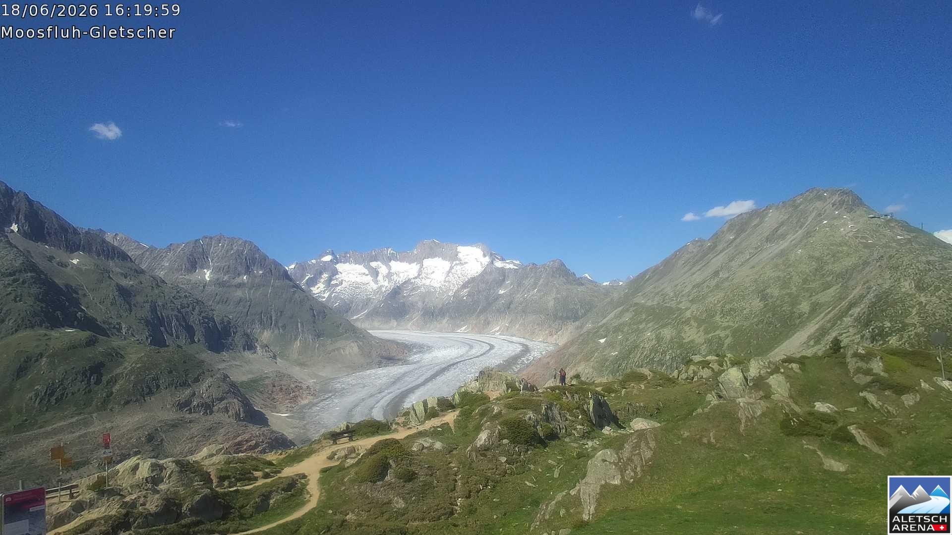 Archiv Foto Webcam Riederalp - Aletschgletscher
