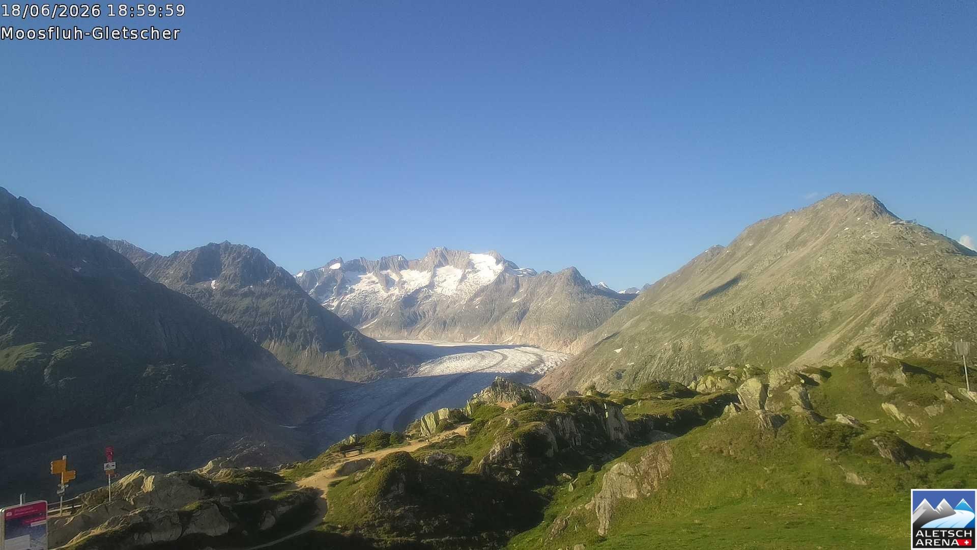 Archiv Foto Webcam Riederalp - Aletschgletscher