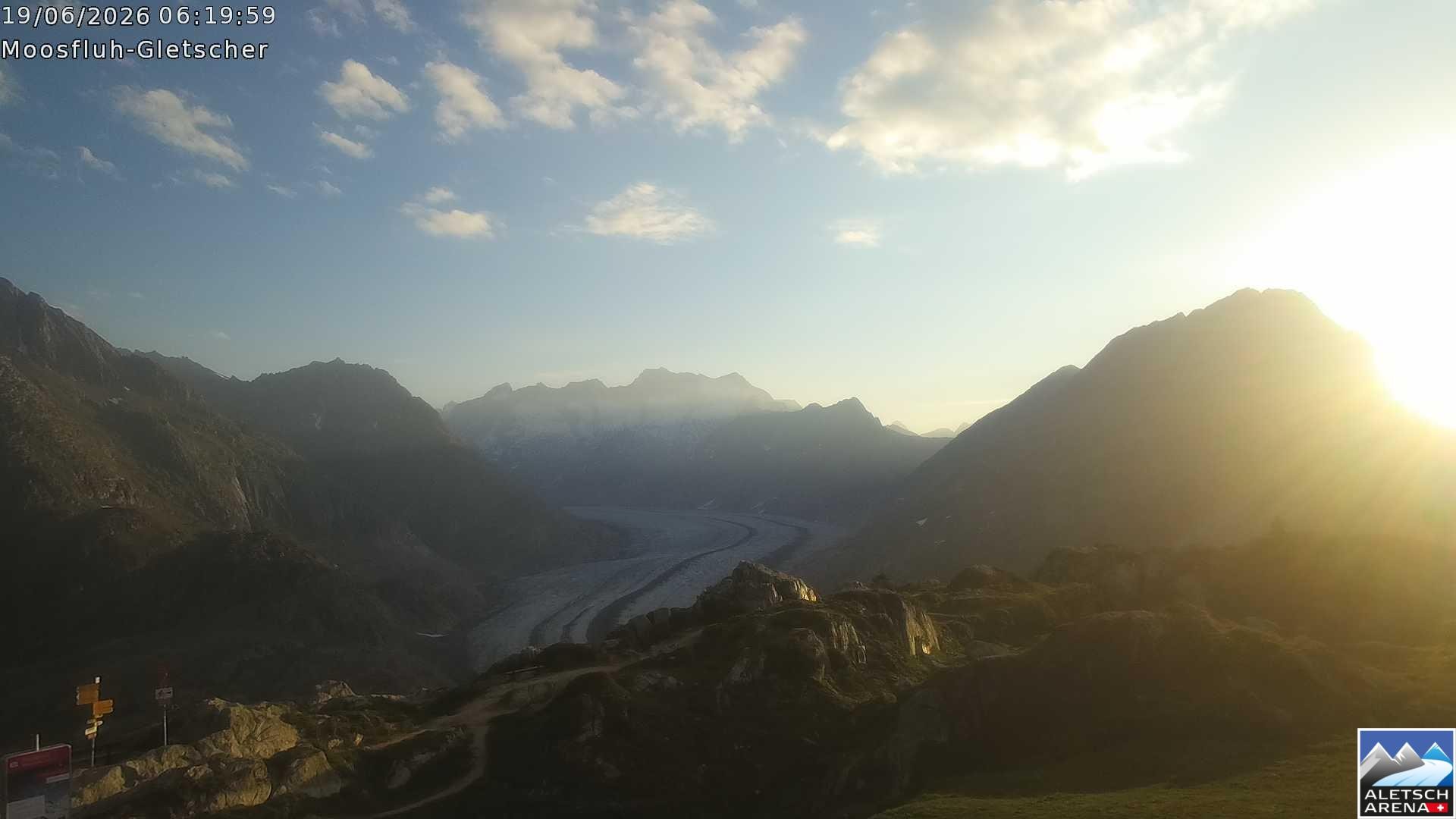 Archiv Foto Webcam Riederalp - Aletschgletscher
