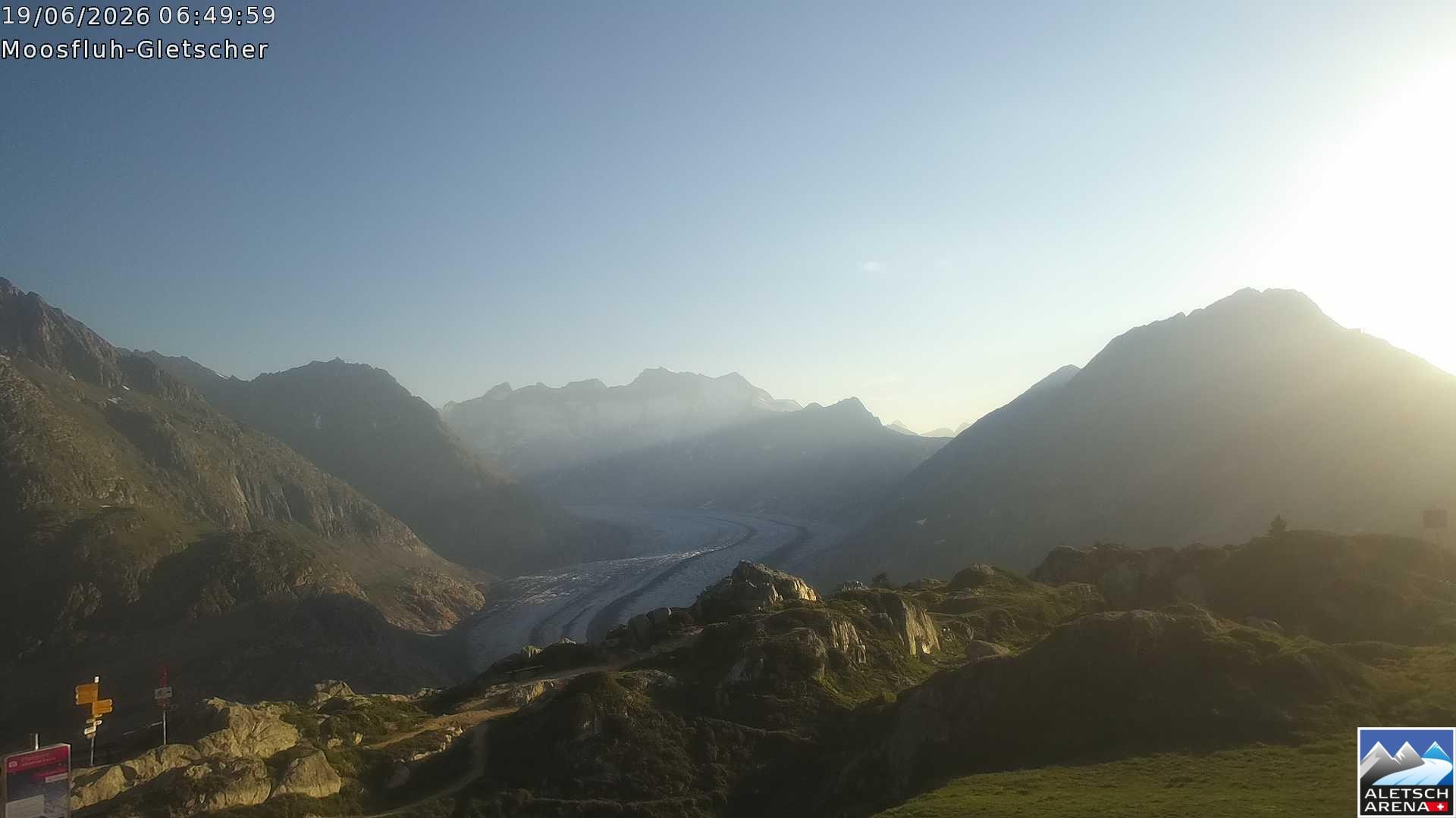 Archiv Foto Webcam Riederalp - Aletschgletscher