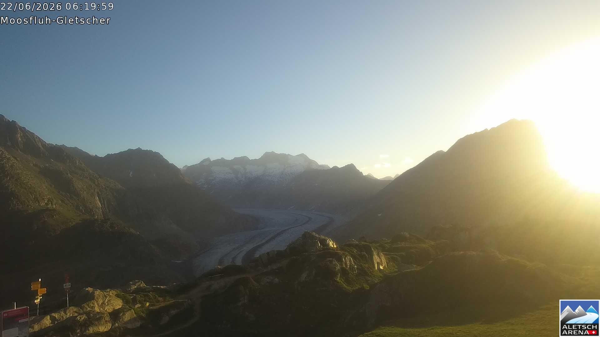 Archiv Foto Webcam Riederalp - Aletschgletscher