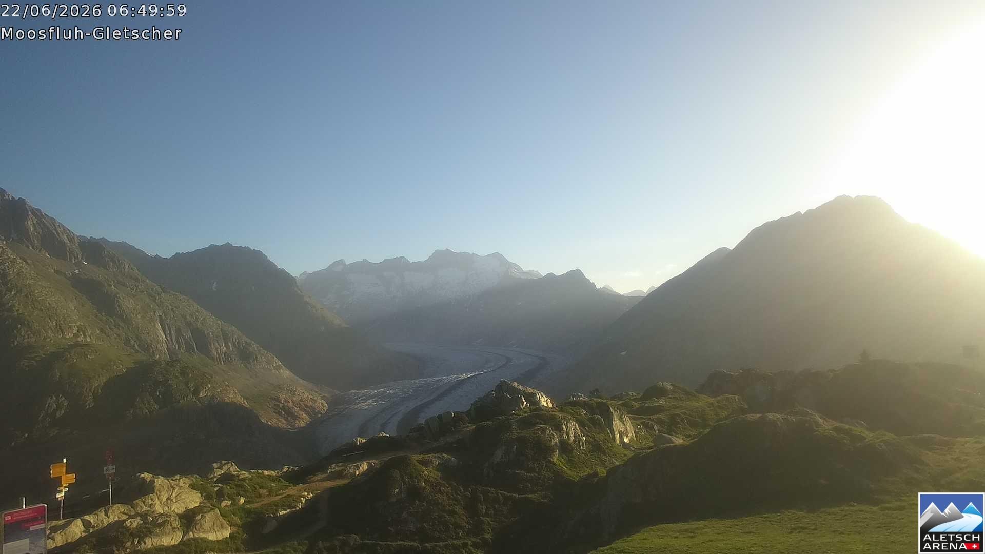 Archiv Foto Webcam Riederalp - Aletschgletscher