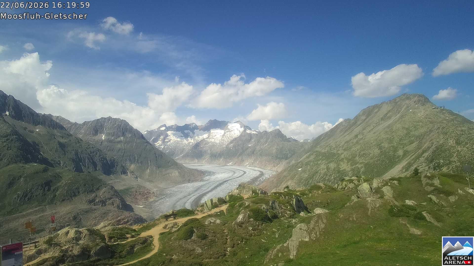 Archiv Foto Webcam Riederalp - Aletschgletscher