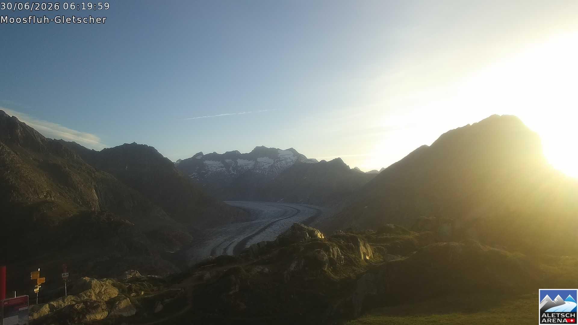 Archiv Foto Webcam Riederalp - Aletschgletscher