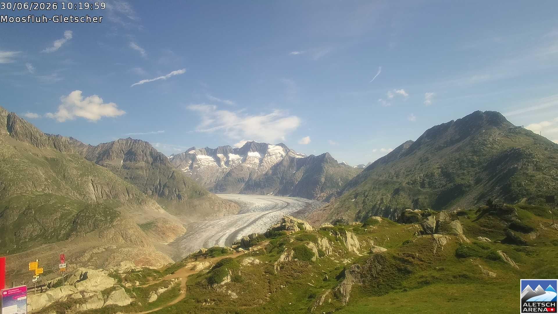 Archiv Foto Webcam Riederalp - Aletschgletscher