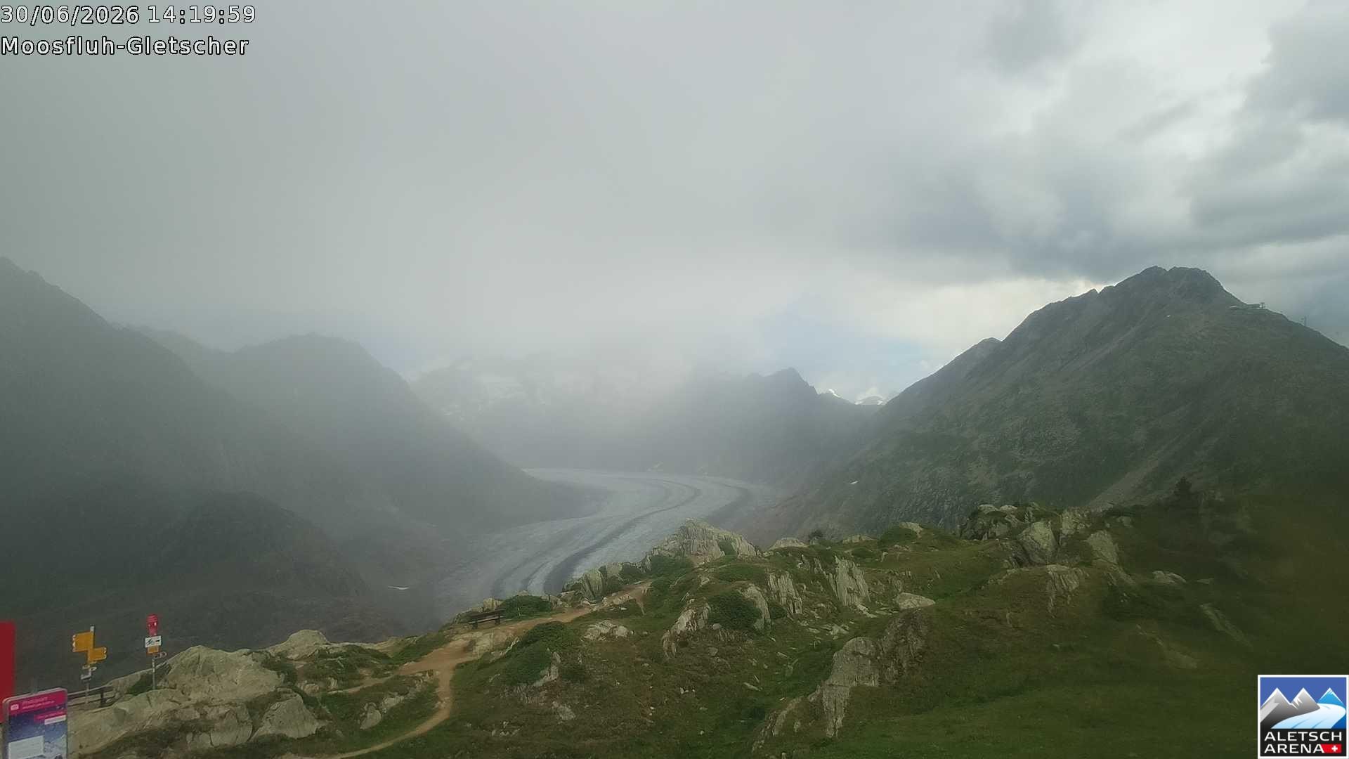 Archiv Foto Webcam Riederalp - Aletschgletscher