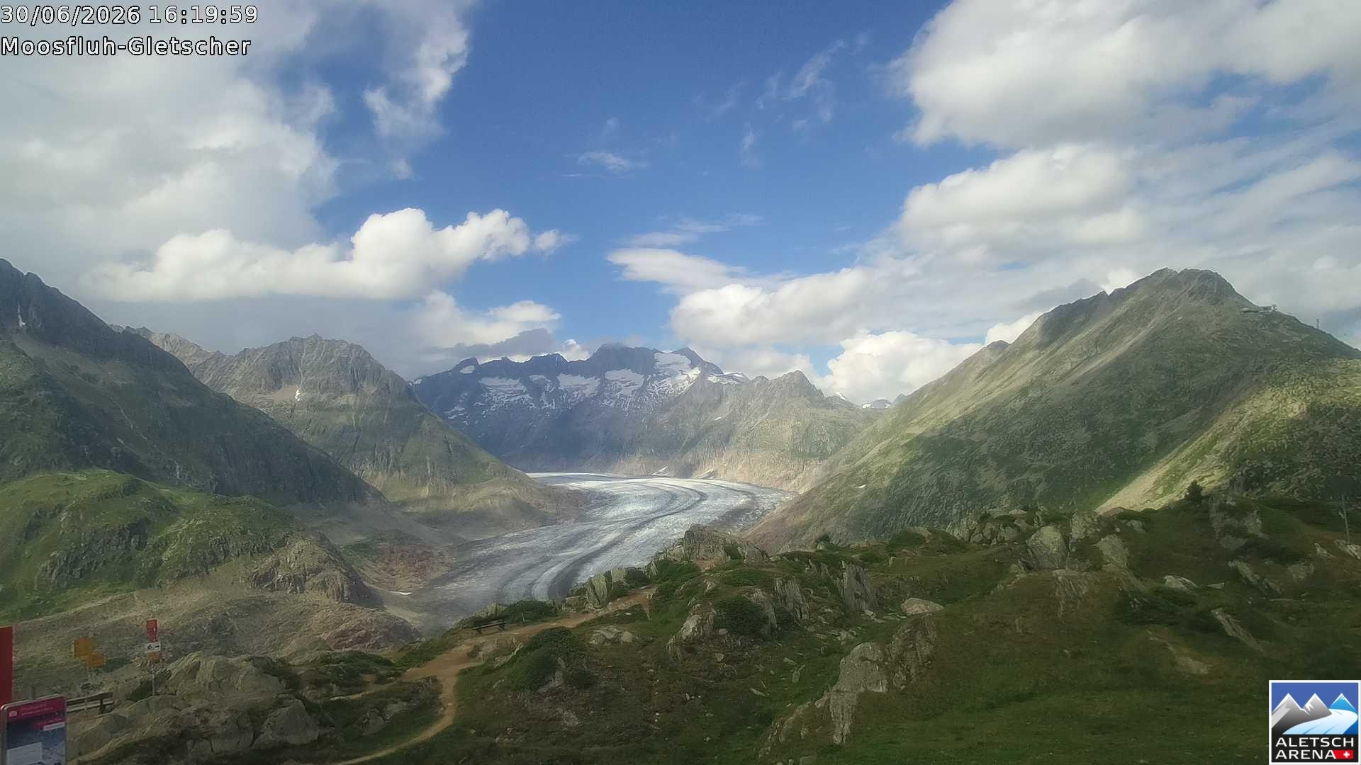 Archiv Foto Webcam Riederalp - Aletschgletscher