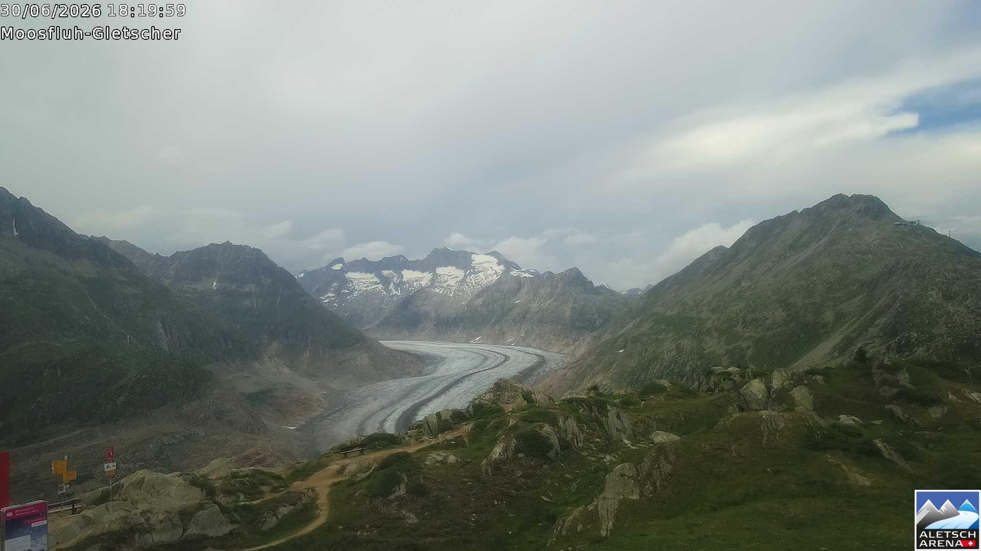 Archiv Foto Webcam Riederalp - Aletschgletscher
