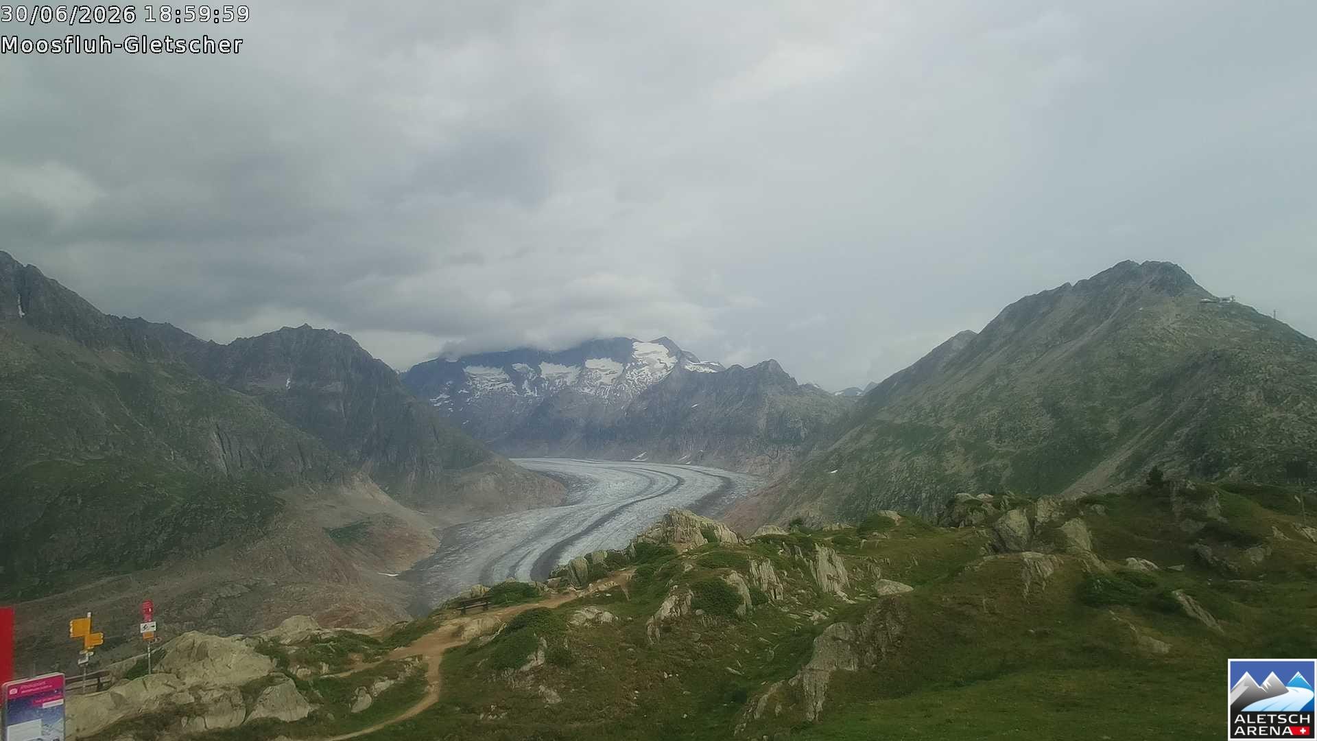 Archiv Foto Webcam Riederalp - Aletschgletscher