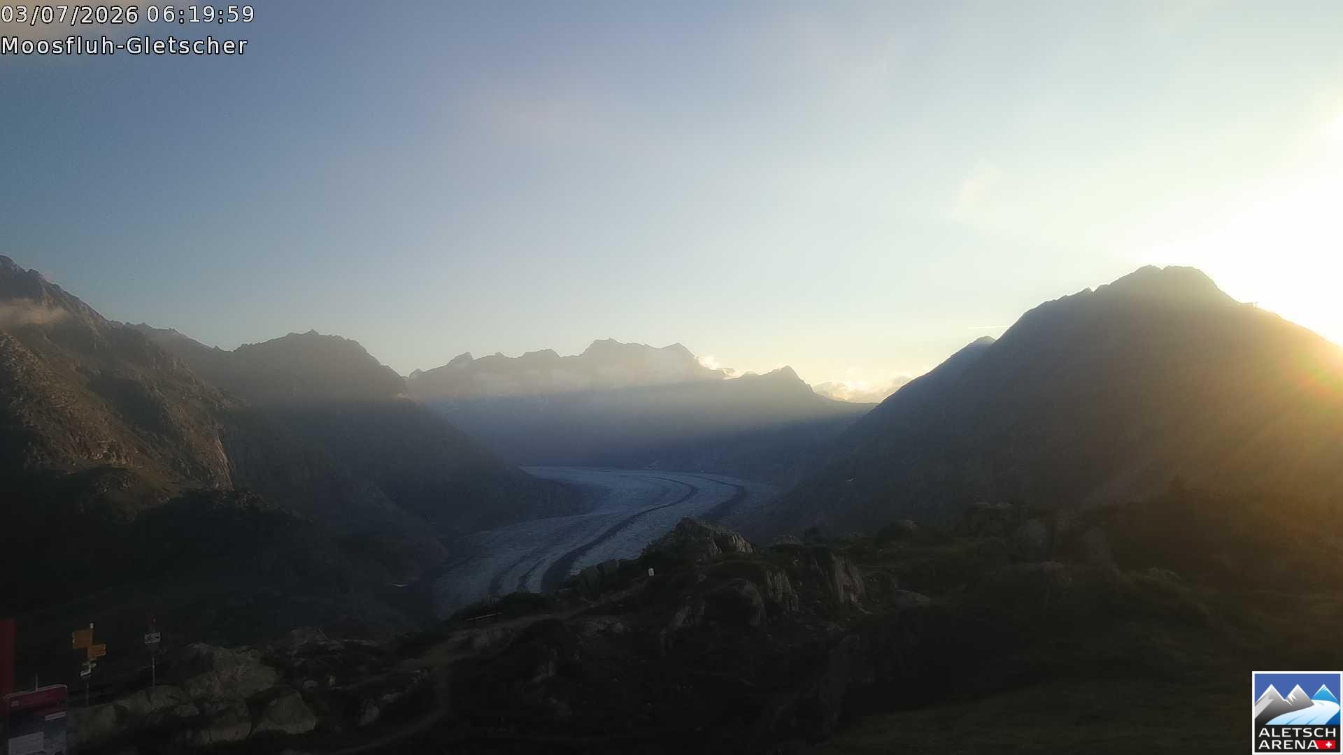 Archiv Foto Webcam Riederalp - Aletschgletscher