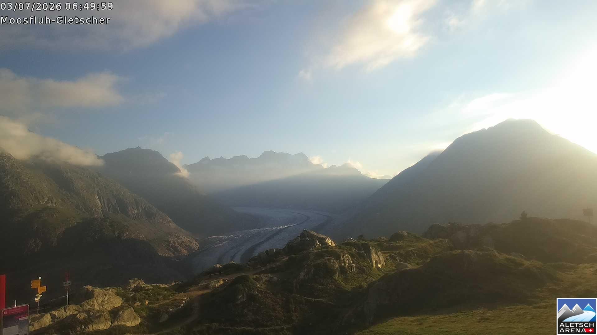 Archiv Foto Webcam Riederalp - Aletschgletscher