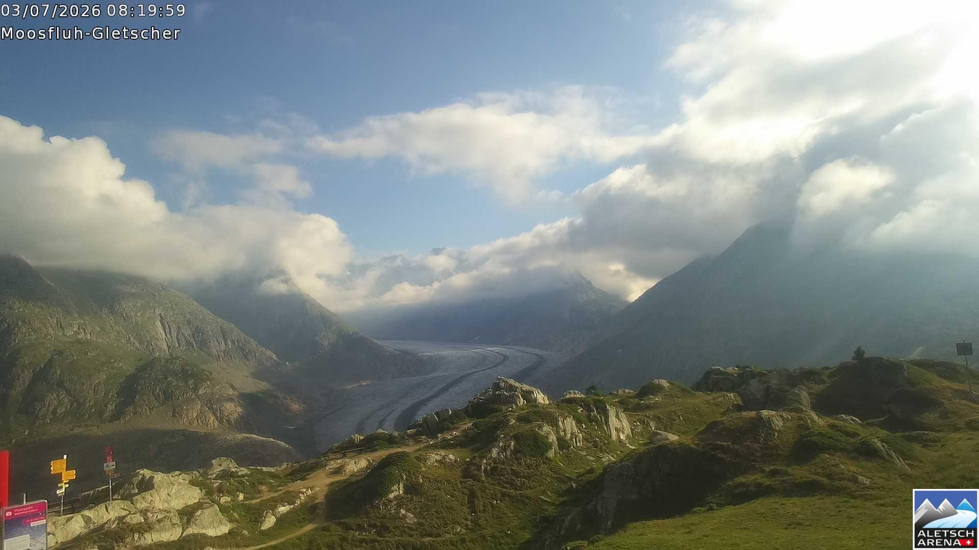 Archiv Foto Webcam Riederalp - Aletschgletscher