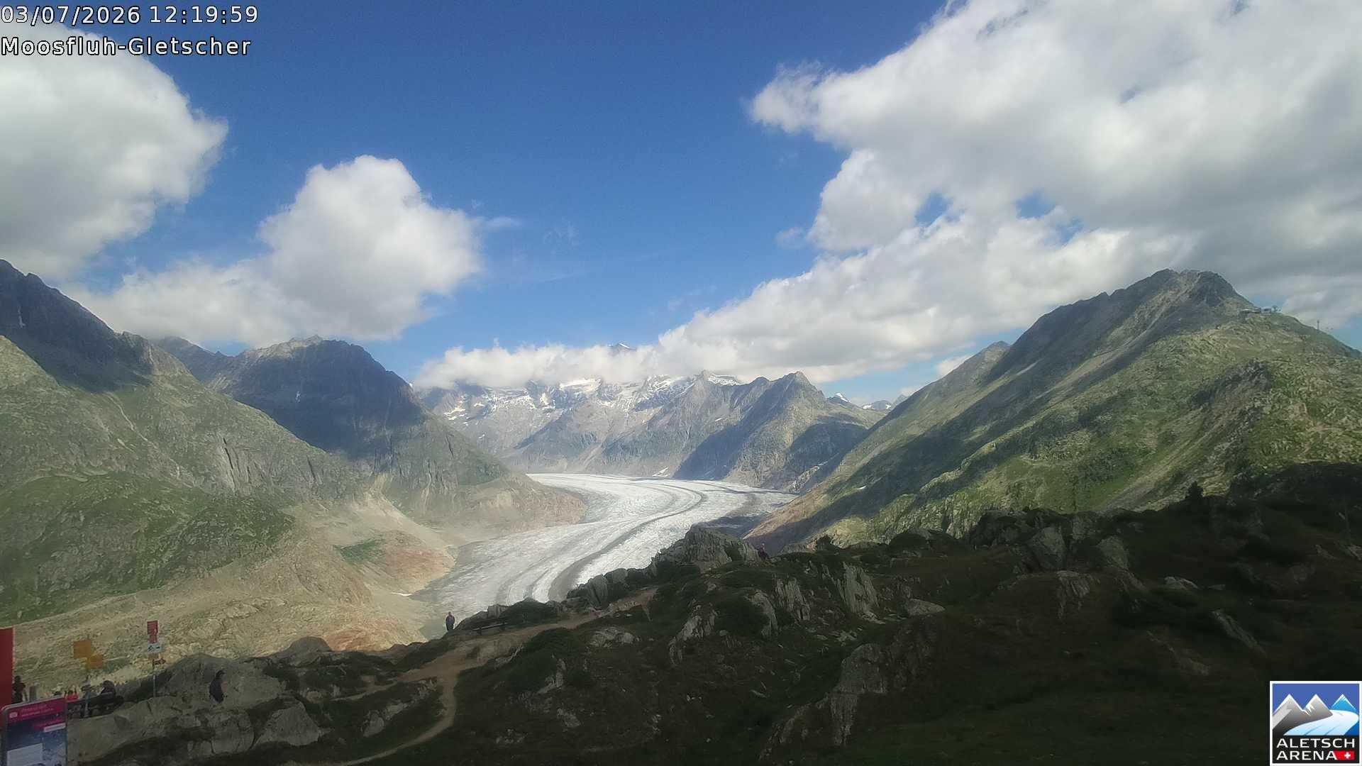 Archiv Foto Webcam Riederalp - Aletschgletscher