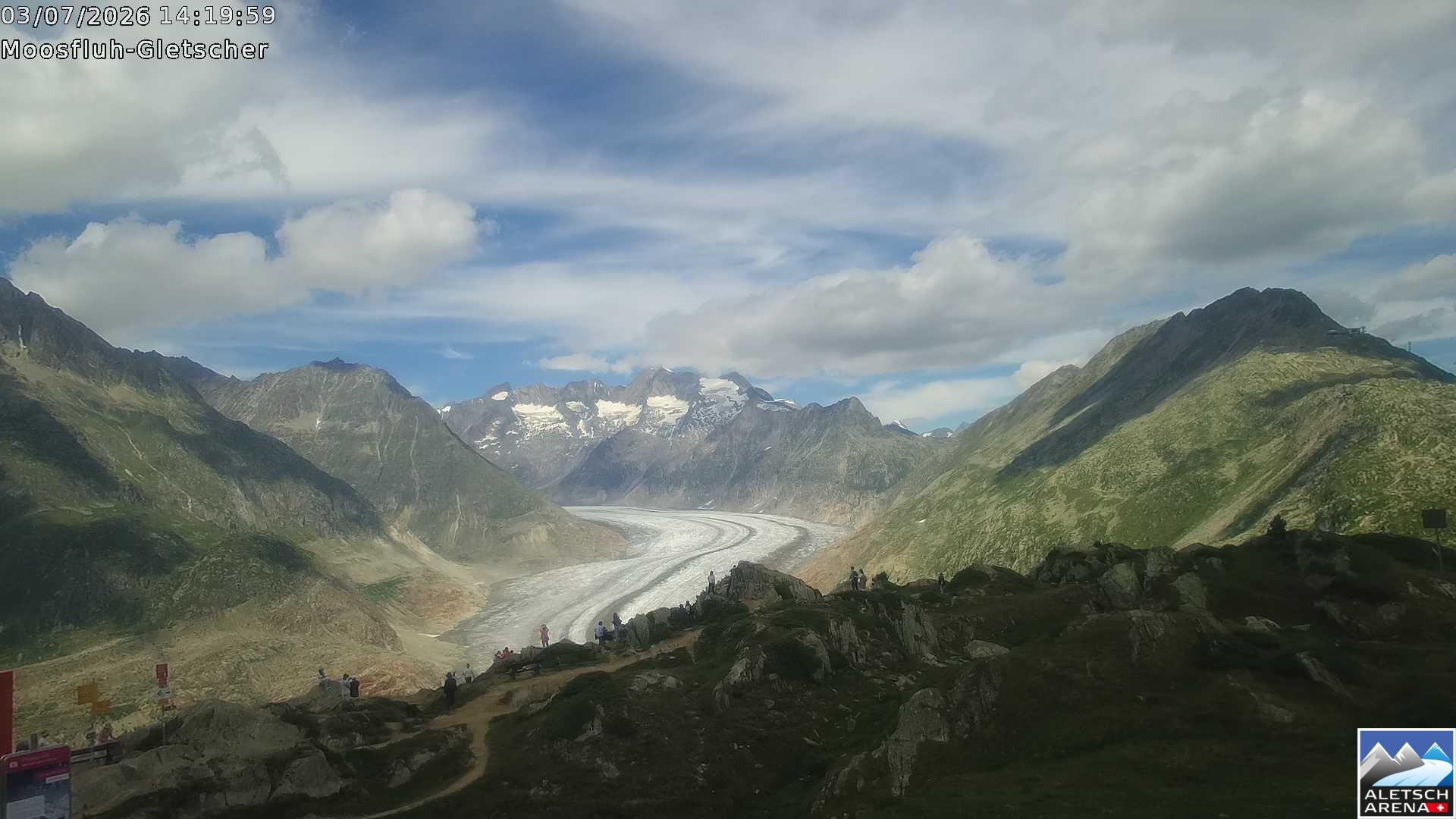 Archiv Foto Webcam Riederalp - Aletschgletscher