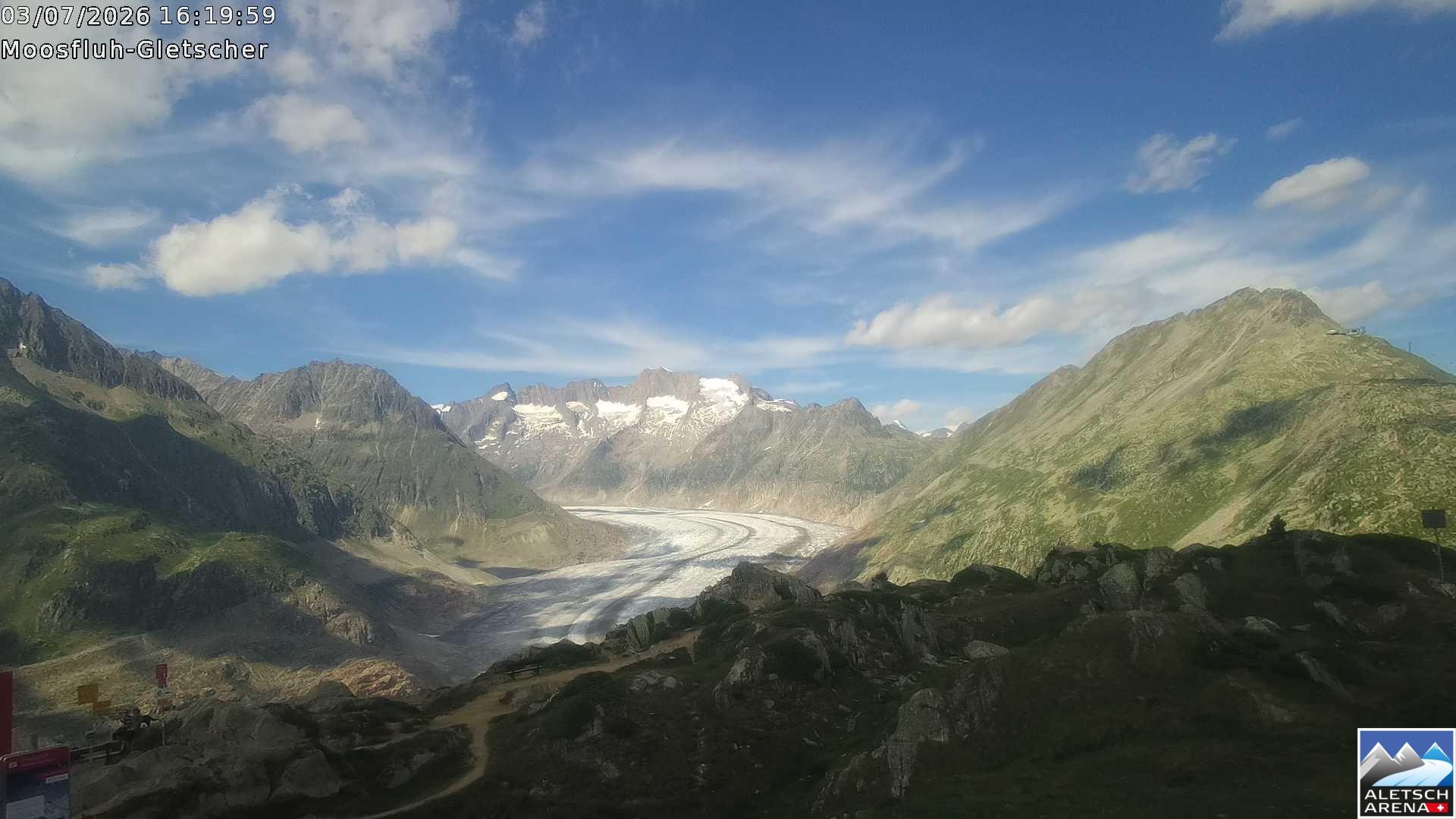 Archiv Foto Webcam Riederalp - Aletschgletscher