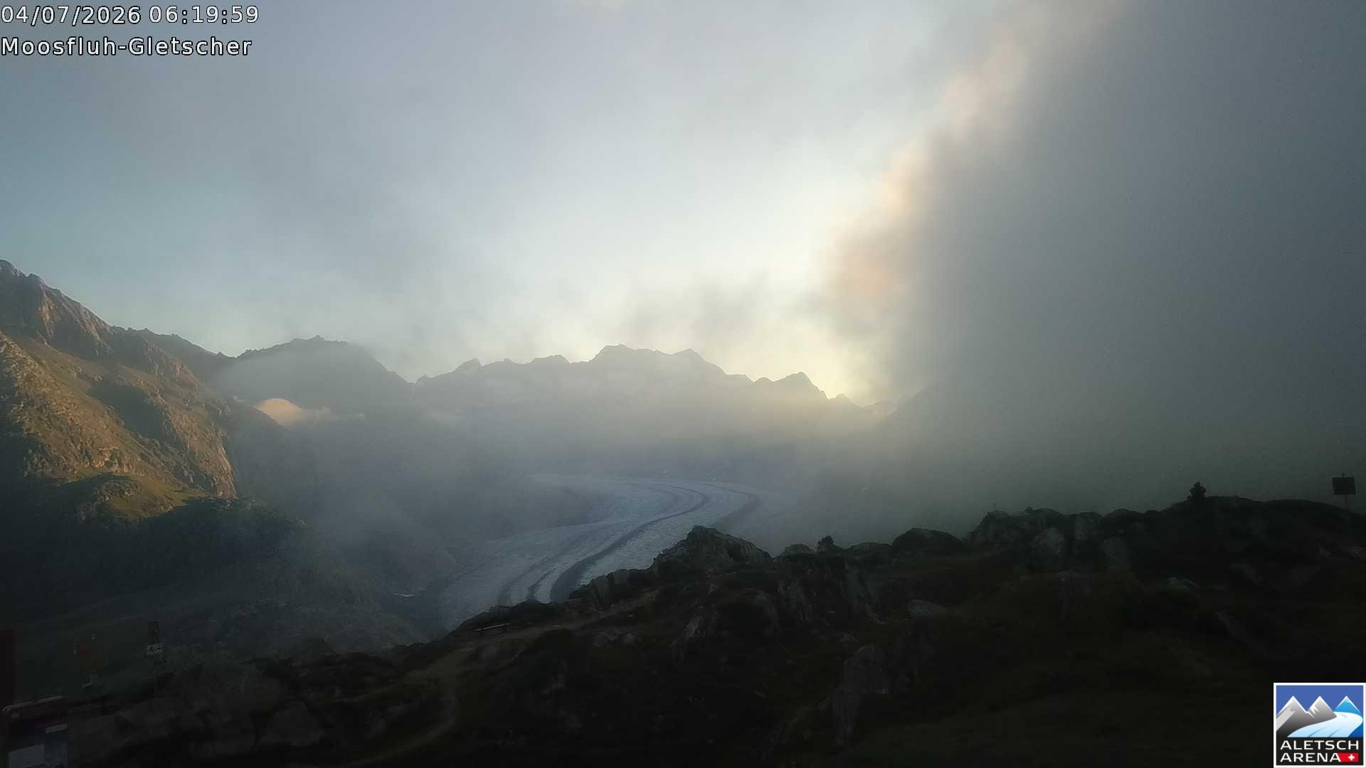 Archiv Foto Webcam Riederalp - Aletschgletscher