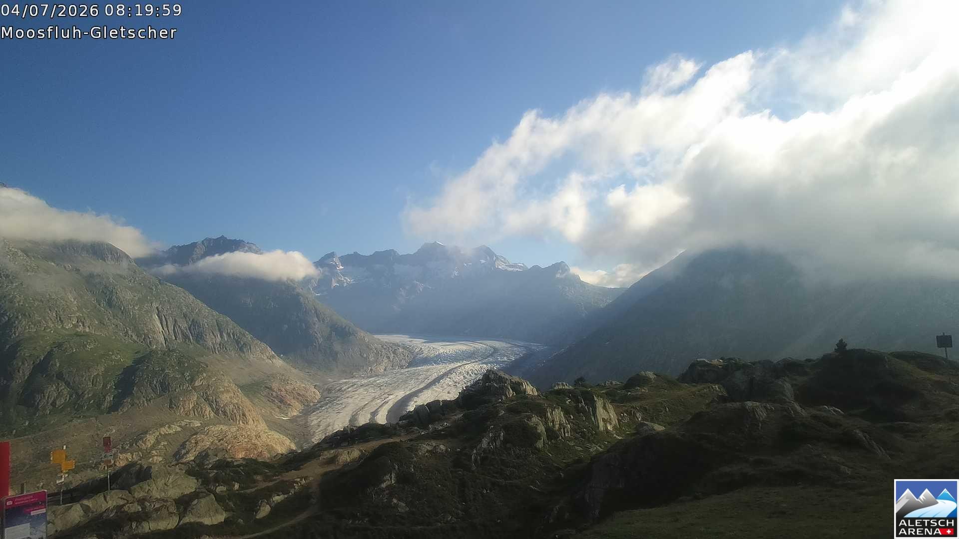 Archiv Foto Webcam Riederalp - Aletschgletscher