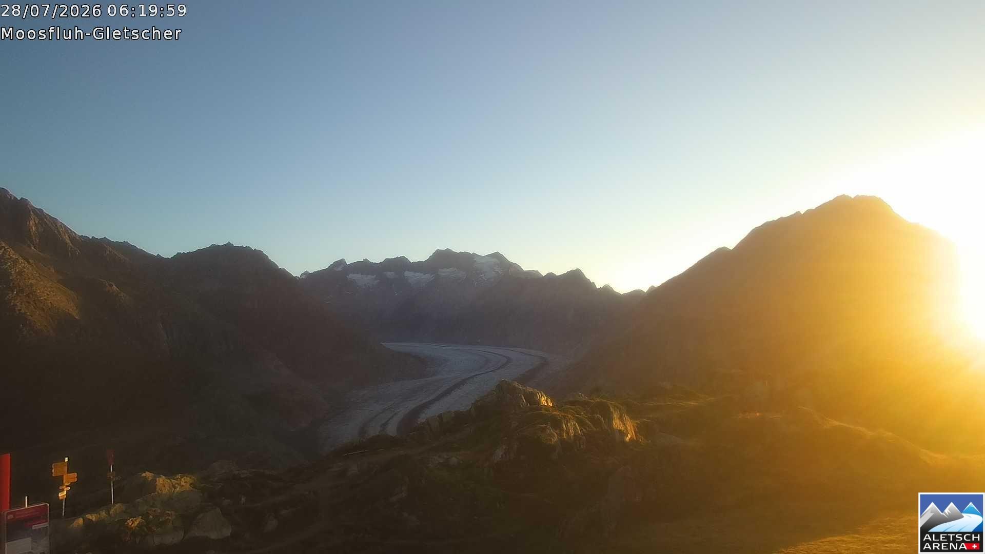 Archiv Foto Webcam Riederalp - Aletschgletscher