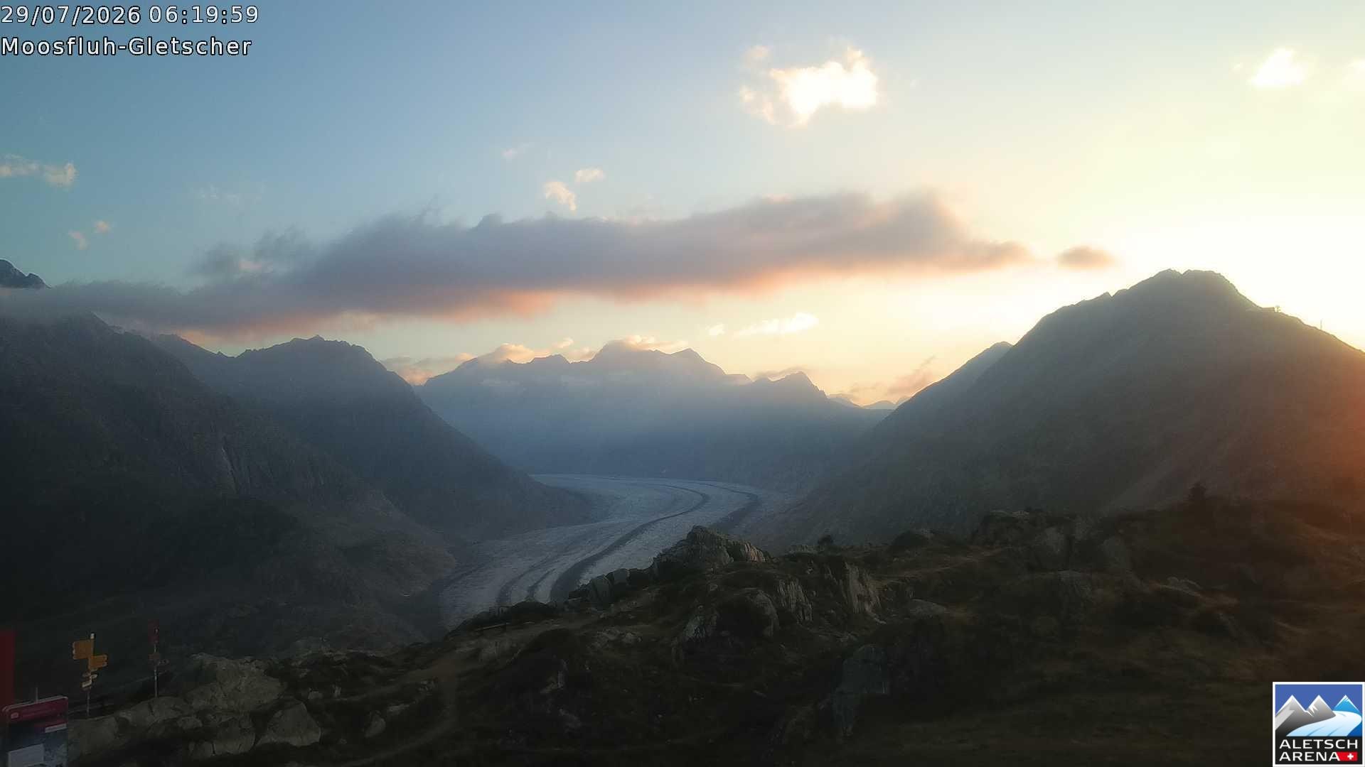 Archiv Foto Webcam Riederalp - Aletschgletscher