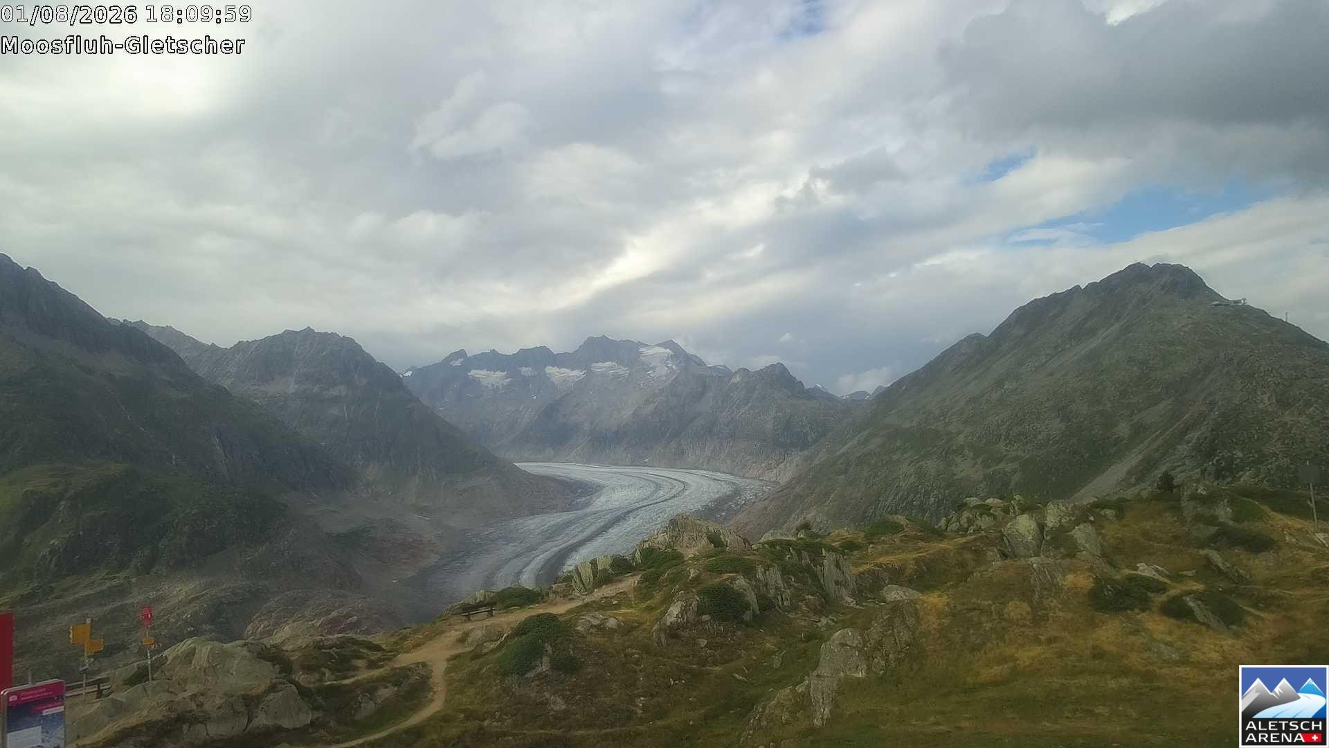 Archiv Foto Webcam Riederalp - Aletschgletscher