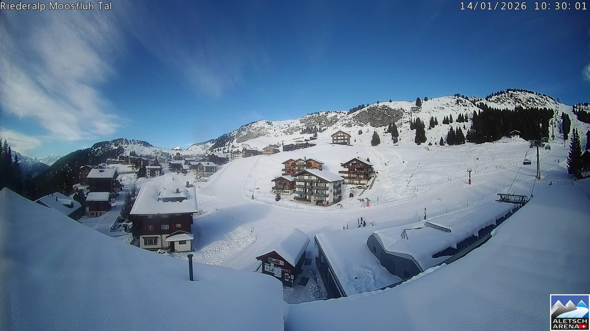 Archiv Foto Webcam Riederalp: Dorfmitte