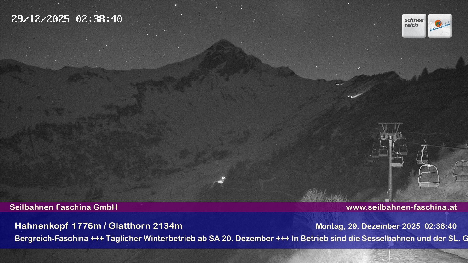 Archiv Foto Webcam Blick auf das Glatthorn, Faschina