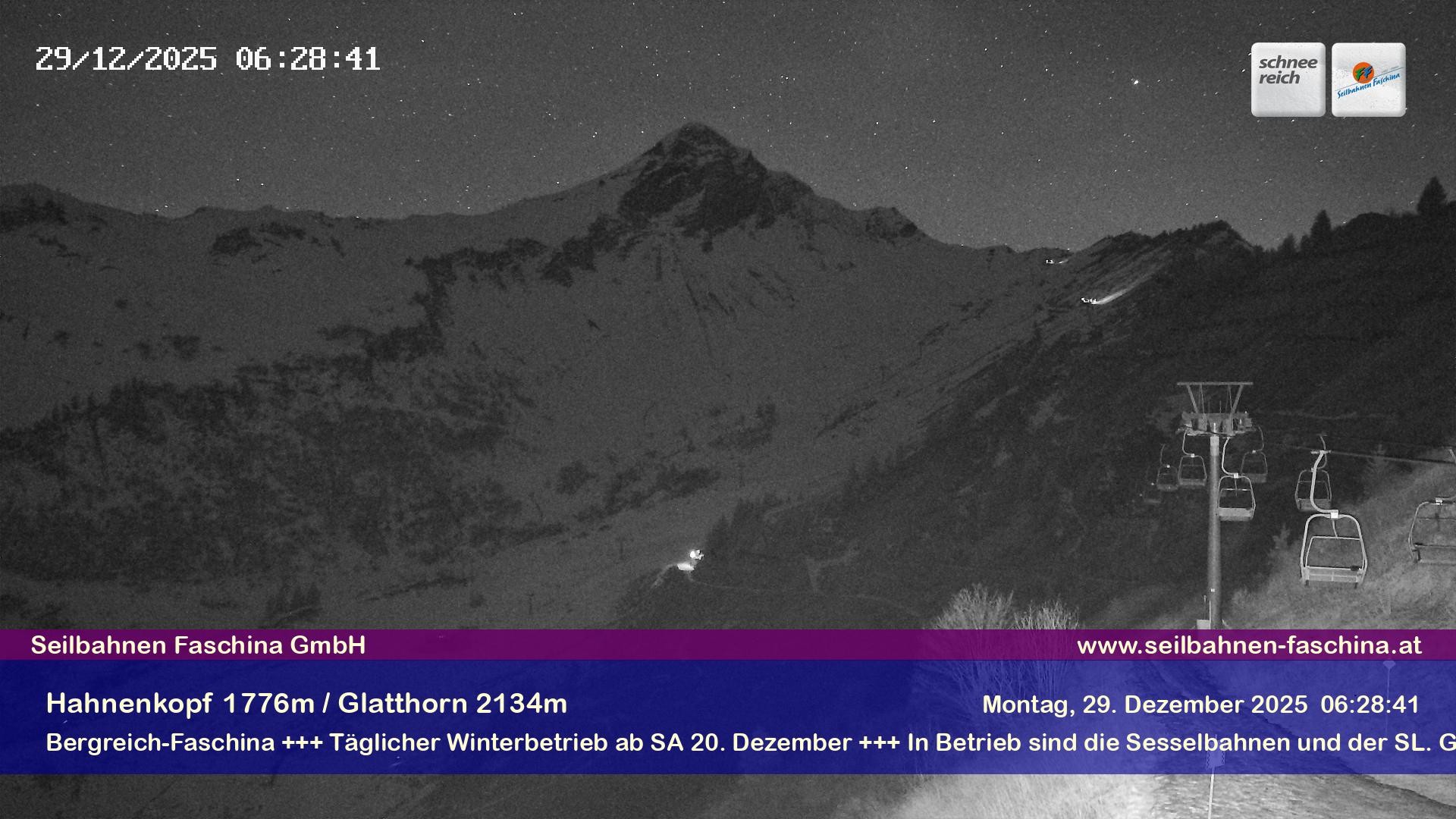 Archiv Foto Webcam Blick auf das Glatthorn, Faschina