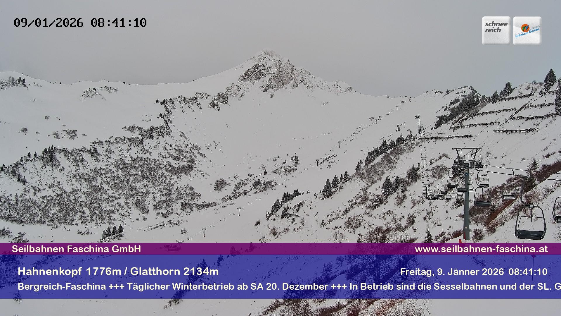 Archiv Foto Webcam Blick auf das Glatthorn, Faschina