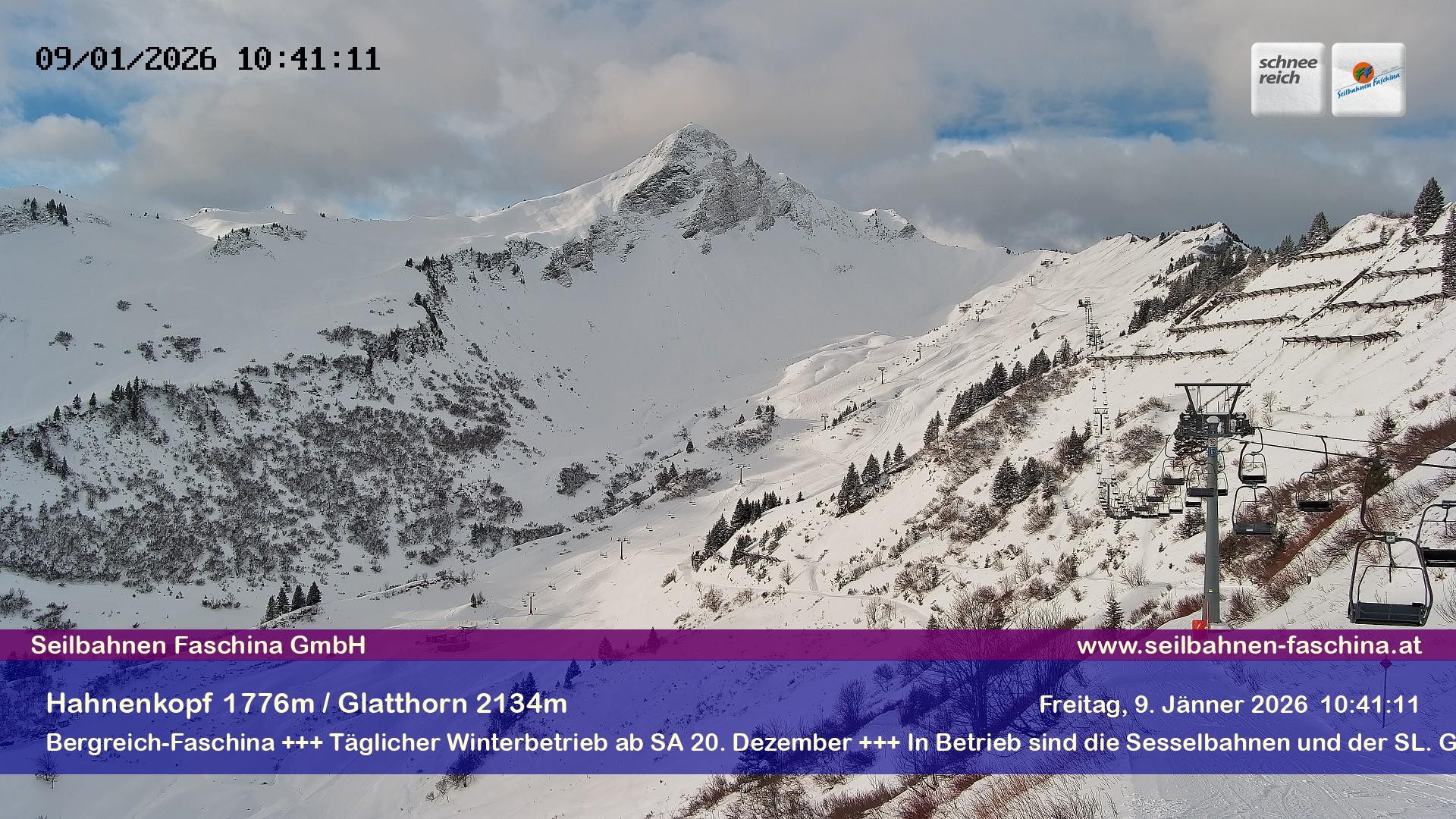 Archiv Foto Webcam Blick auf das Glatthorn, Faschina