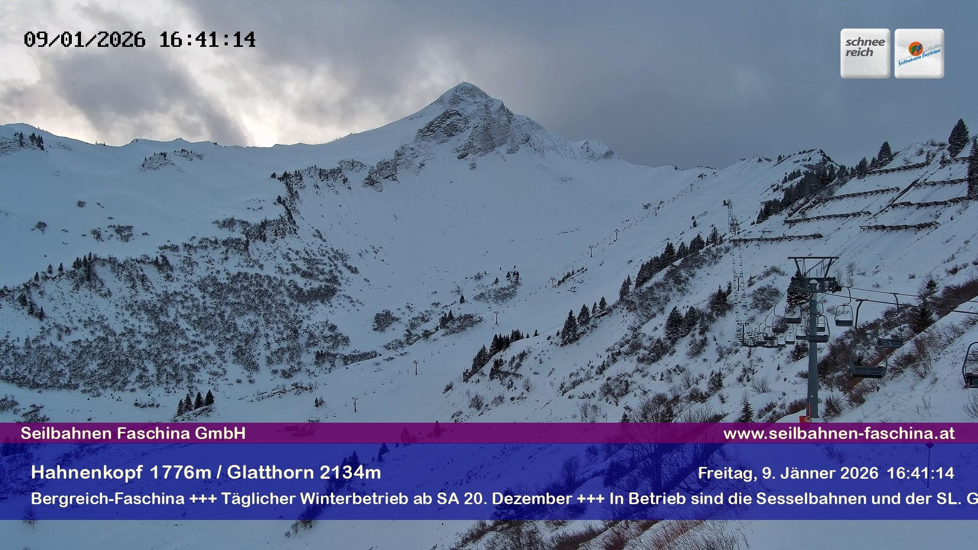 Archiv Foto Webcam Blick auf das Glatthorn, Faschina