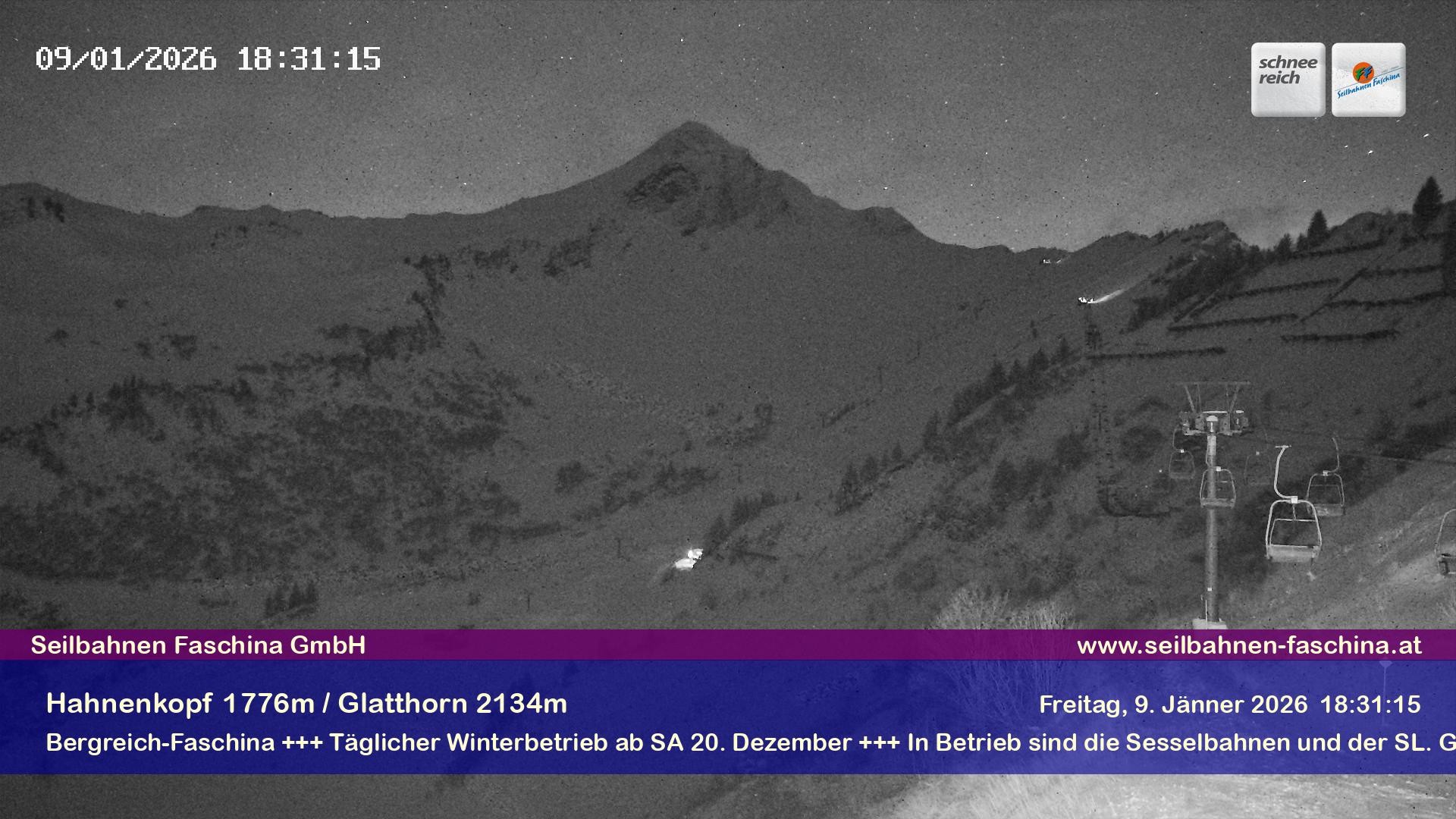 Archiv Foto Webcam Blick auf das Glatthorn, Faschina
