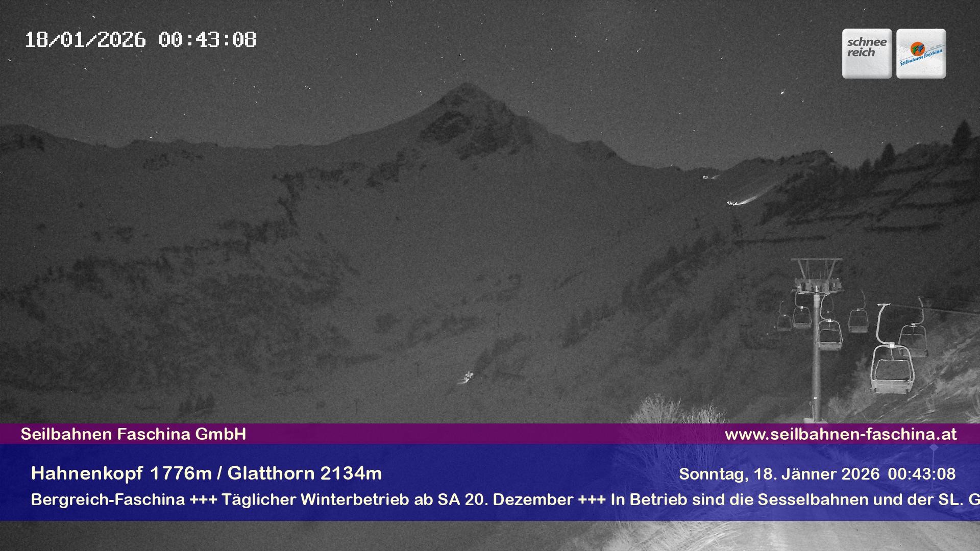 Archiv Foto Webcam Blick auf das Glatthorn, Faschina