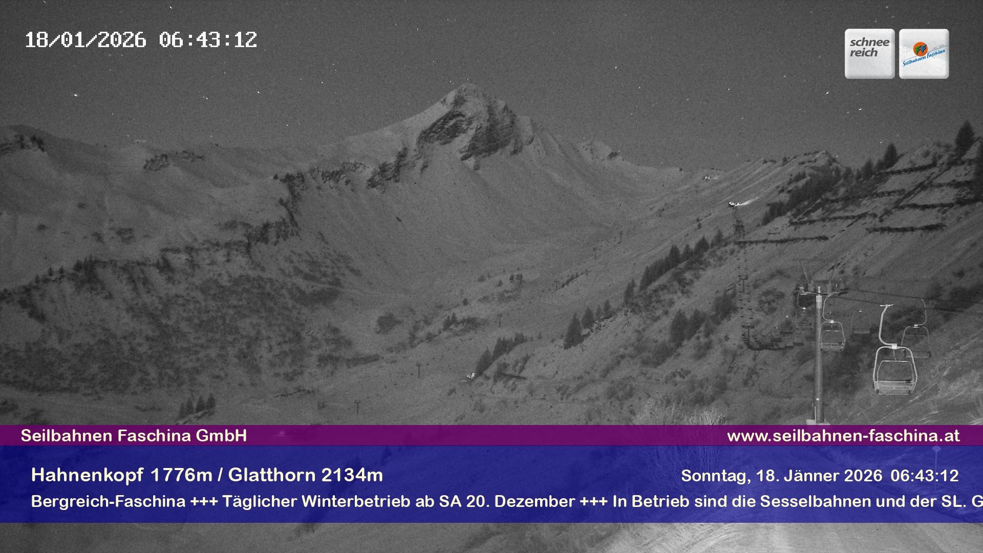 Archiv Foto Webcam Blick auf das Glatthorn, Faschina