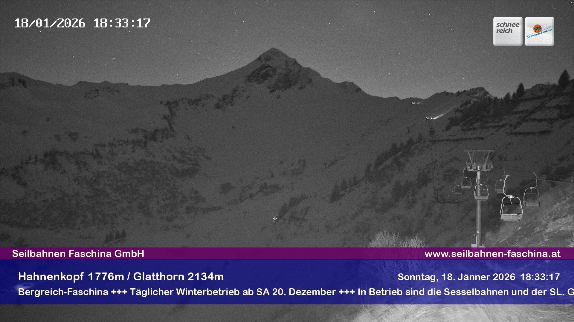 Archiv Foto Webcam Blick auf das Glatthorn, Faschina