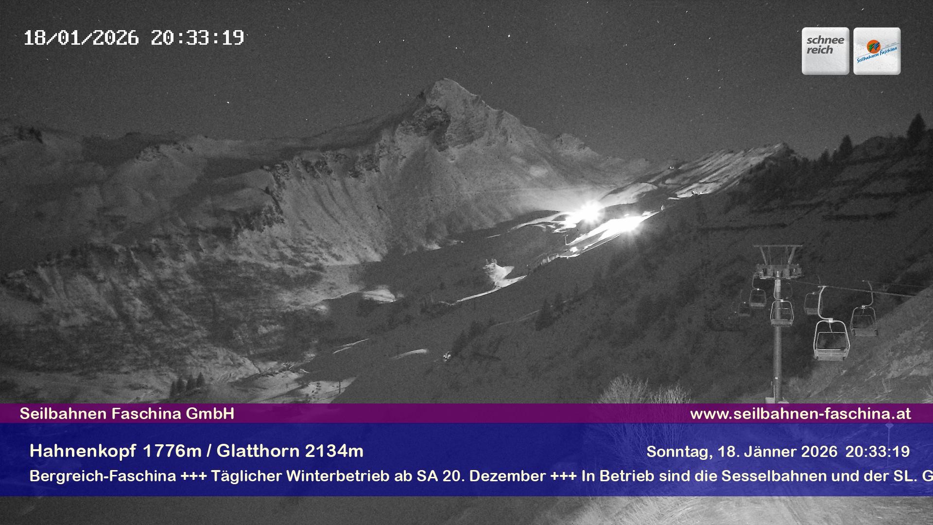 Archiv Foto Webcam Blick auf das Glatthorn, Faschina