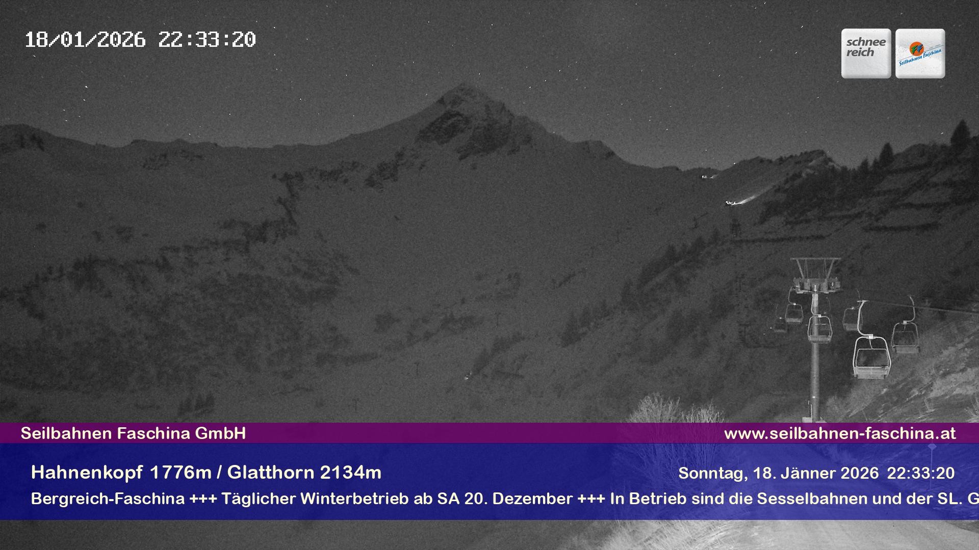 Archiv Foto Webcam Blick auf das Glatthorn, Faschina