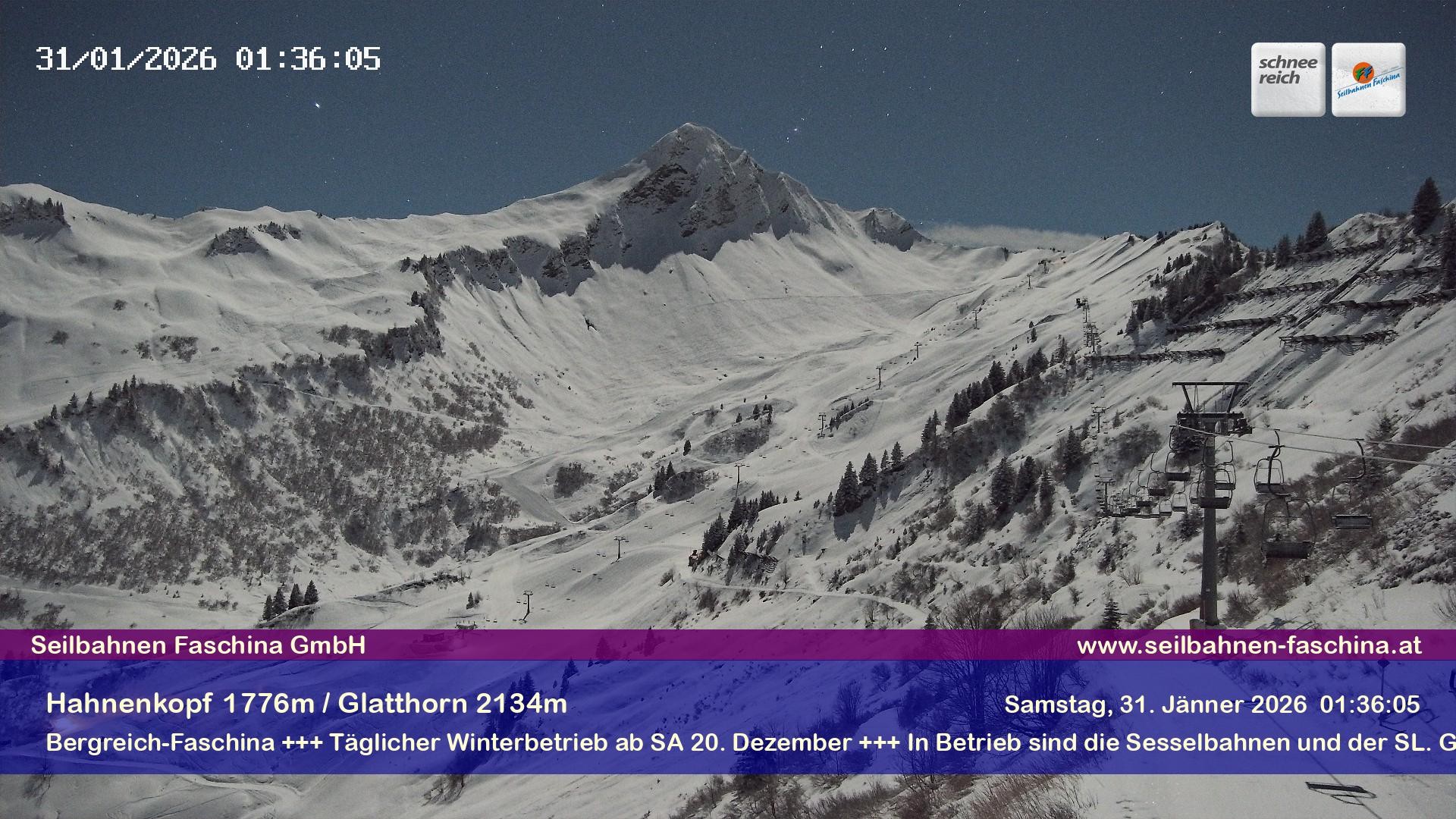 Archiv Foto Webcam Blick auf das Glatthorn, Faschina