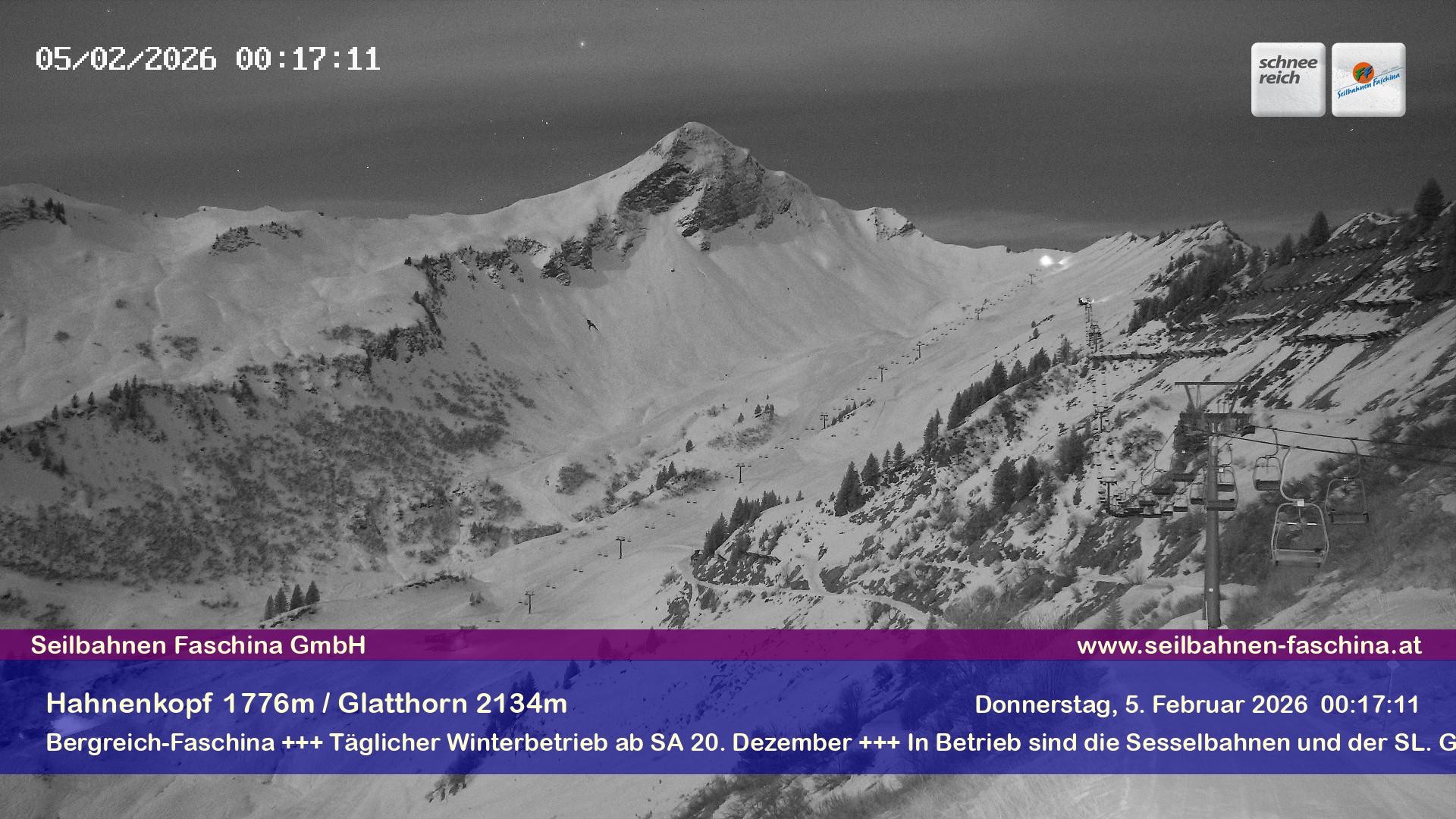 Archiv Foto Webcam Blick auf das Glatthorn, Faschina