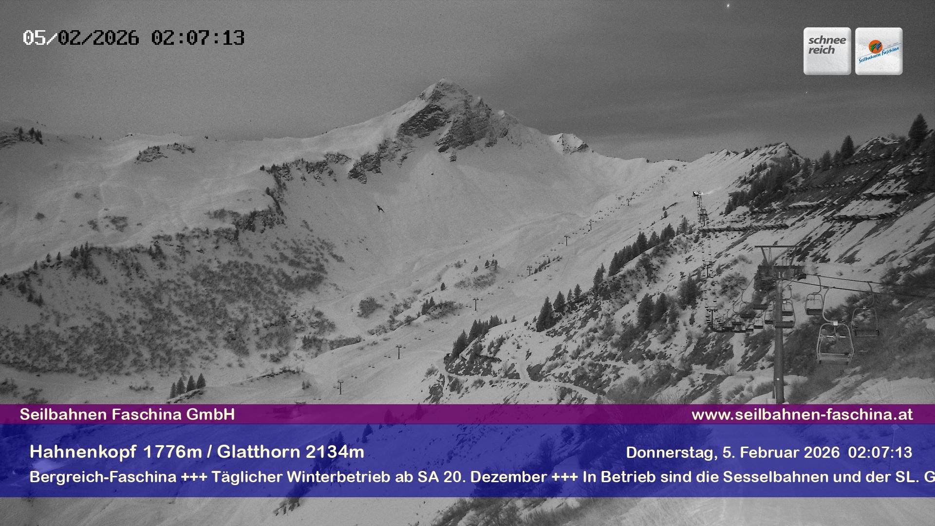 Archiv Foto Webcam Blick auf das Glatthorn, Faschina