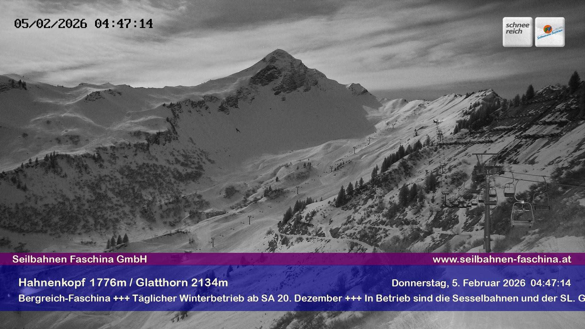 Archiv Foto Webcam Blick auf das Glatthorn, Faschina