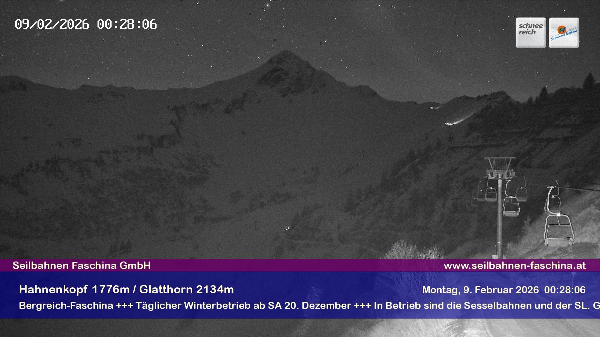 Archiv Foto Webcam Blick auf das Glatthorn, Faschina