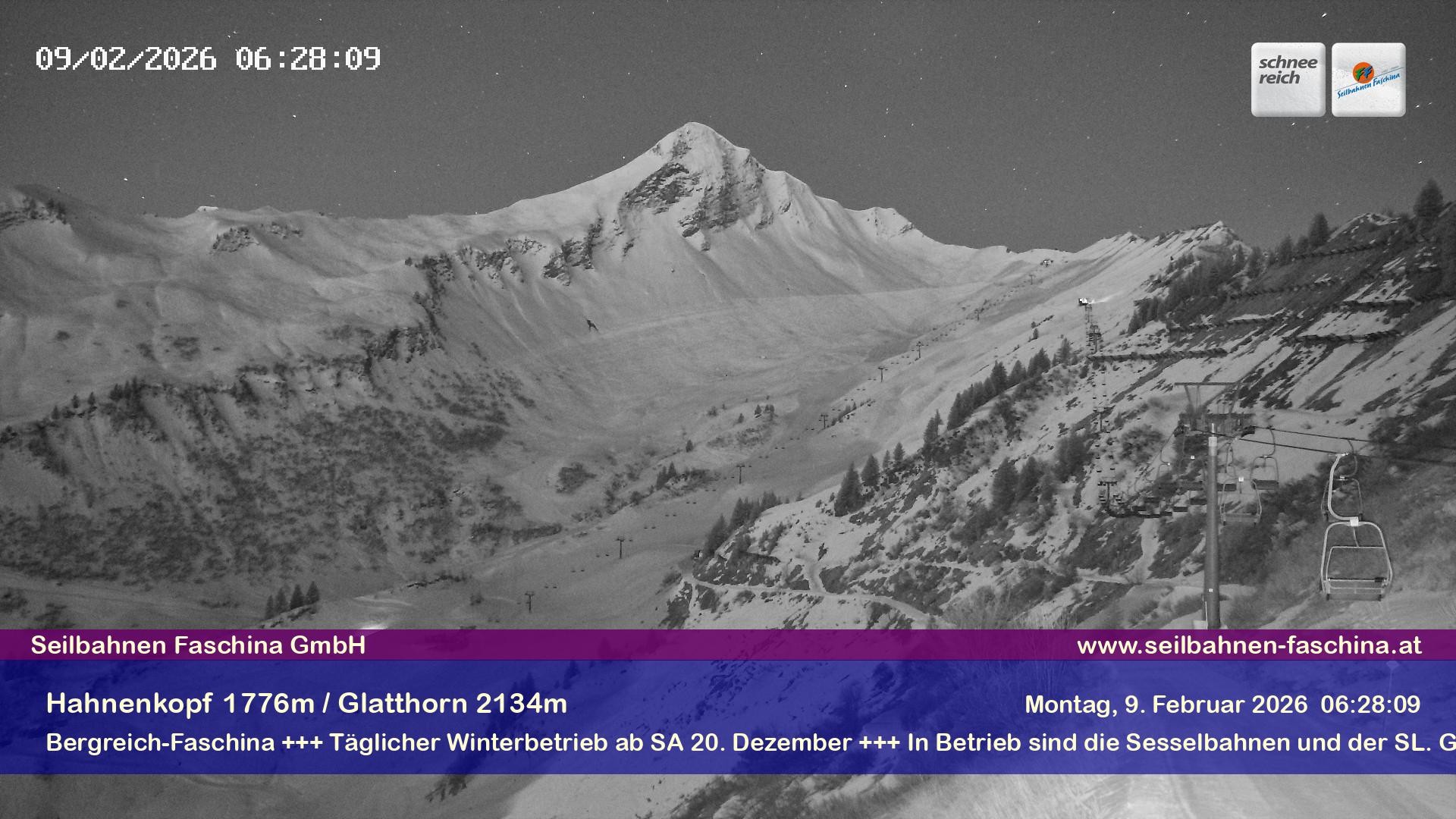 Archiv Foto Webcam Blick auf das Glatthorn, Faschina