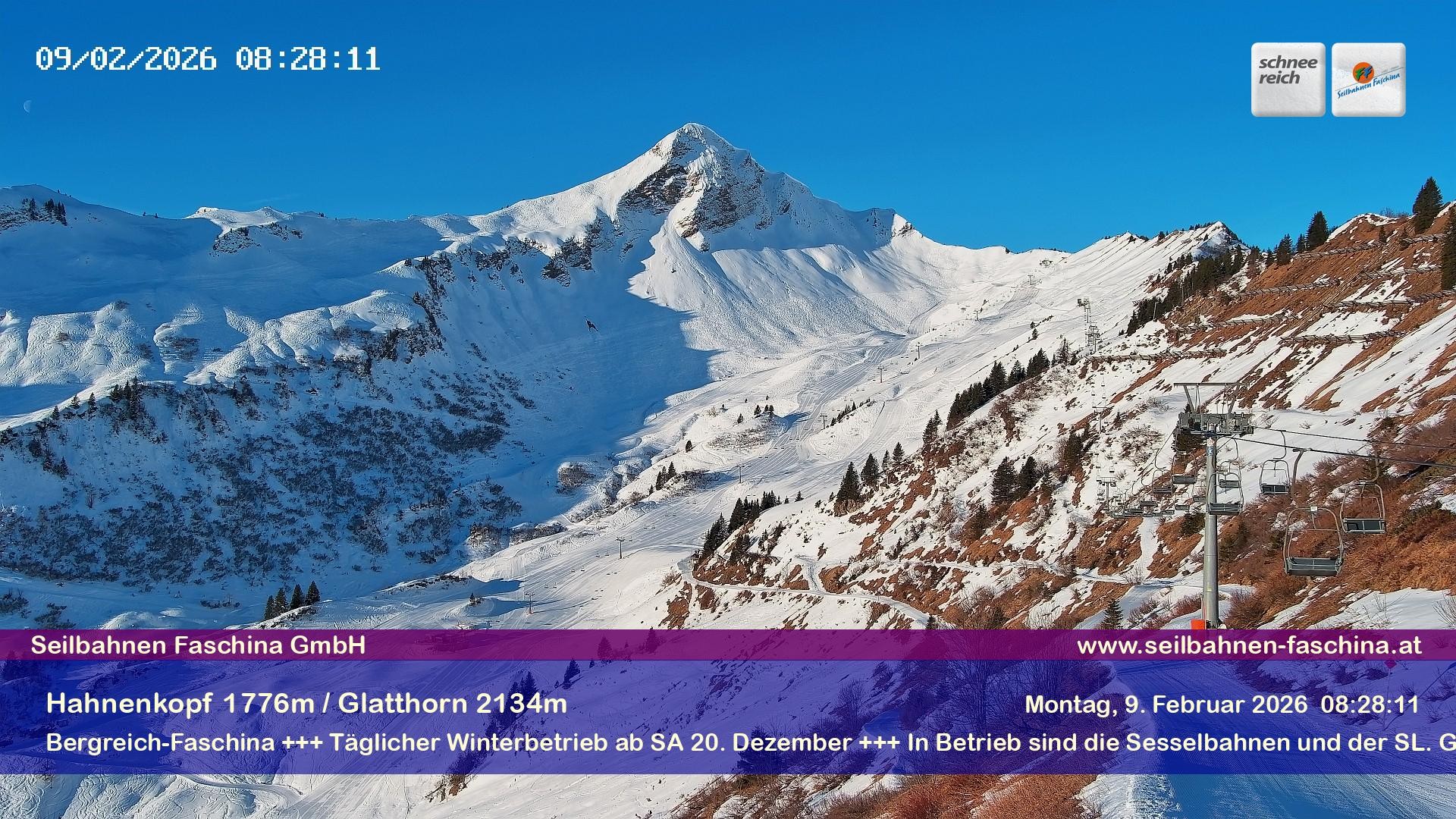 Archiv Foto Webcam Blick auf das Glatthorn, Faschina